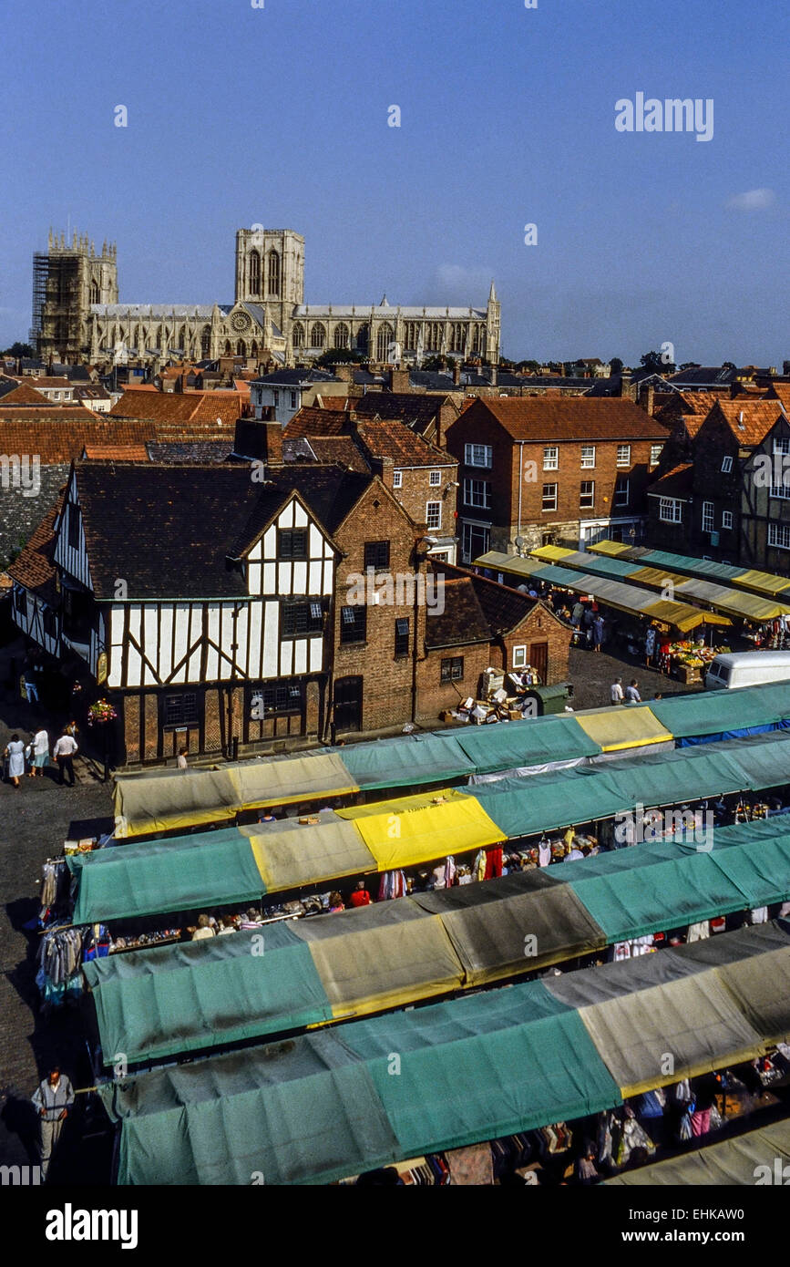 York Minster and Newgate market. York. Yorkshire. UK Stock Photo Alamy