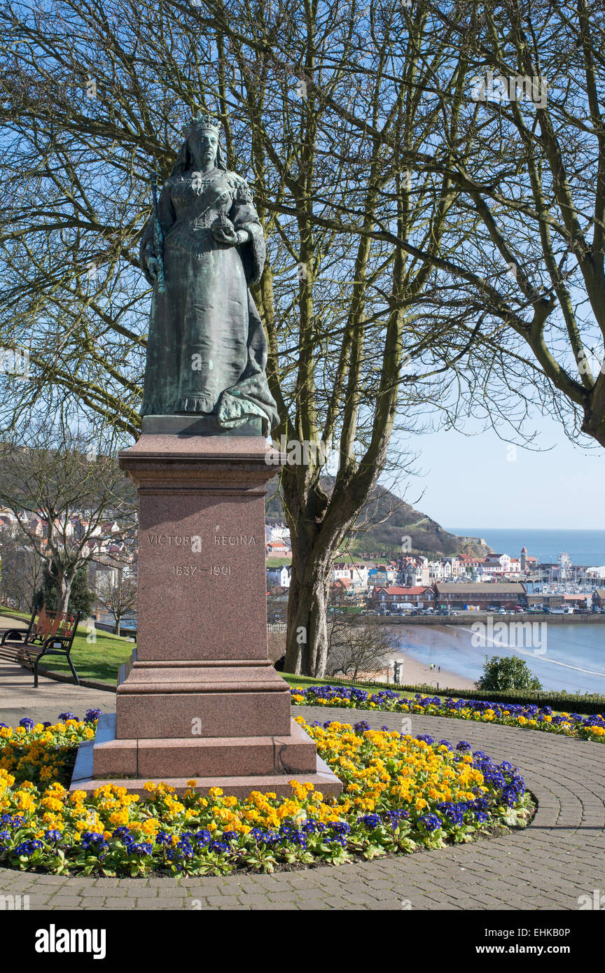 Memorial statue of Queen Victoria, Scarborough, North Yorkshire, UK
