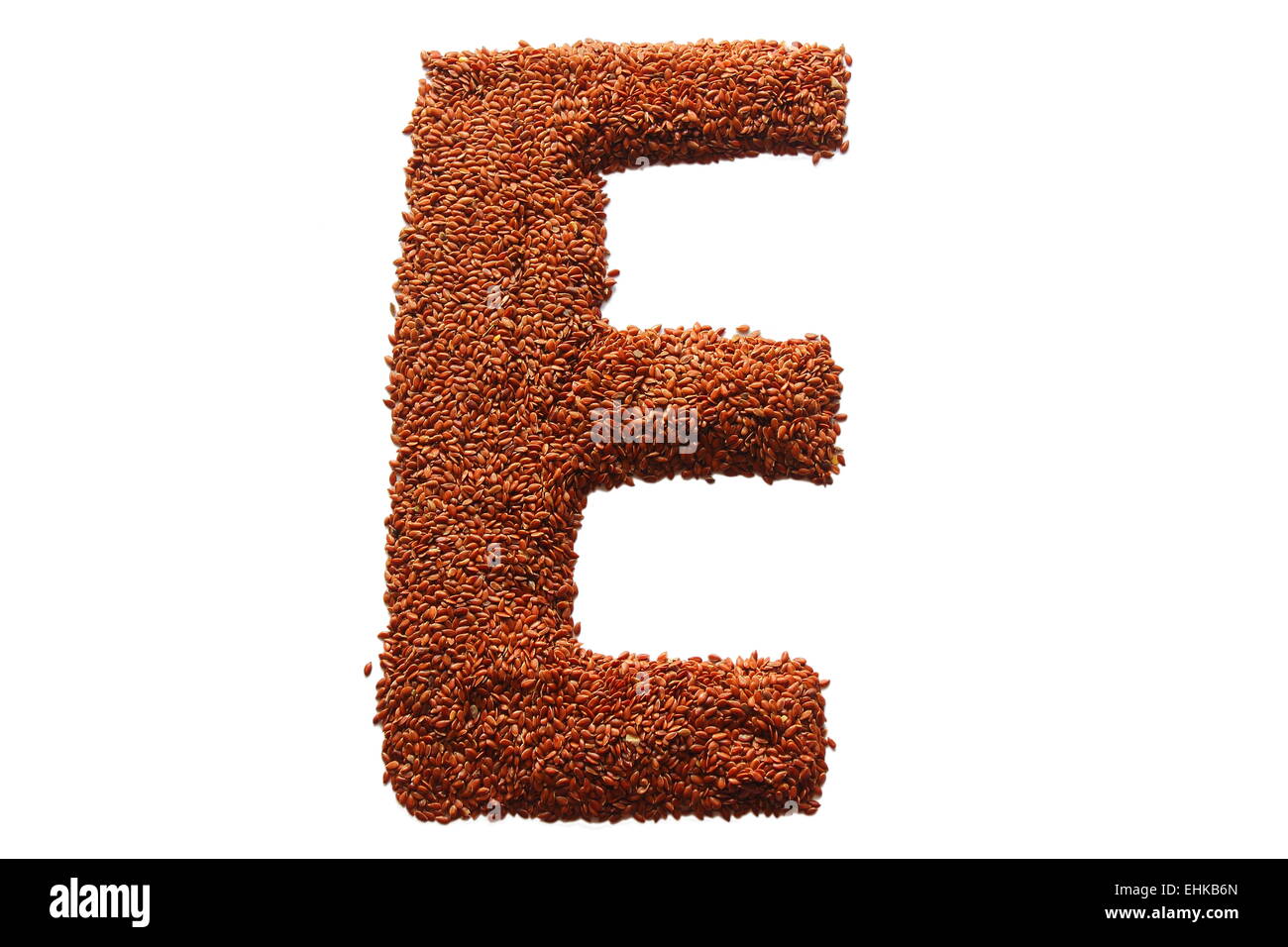 lon a white background from flax seeds lined letter e Stock Photo - Alamy