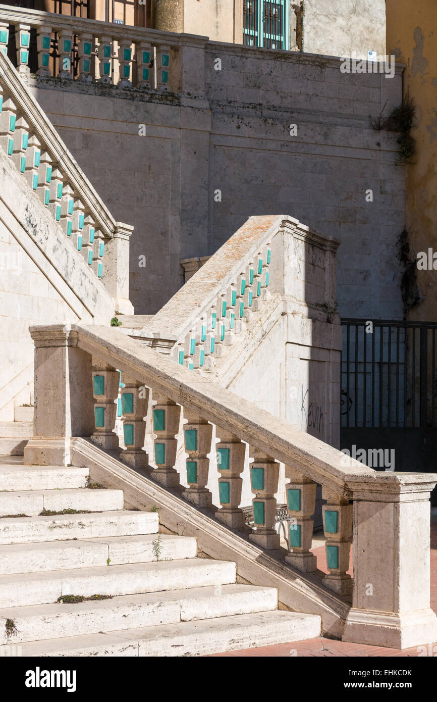 Beautiful Architectural stair in Caltagirone Sicily Italy Stock Photo