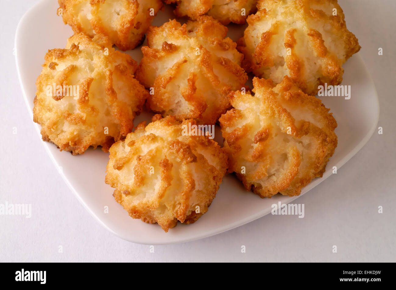 Coconut cookies in a dish Stock Photo