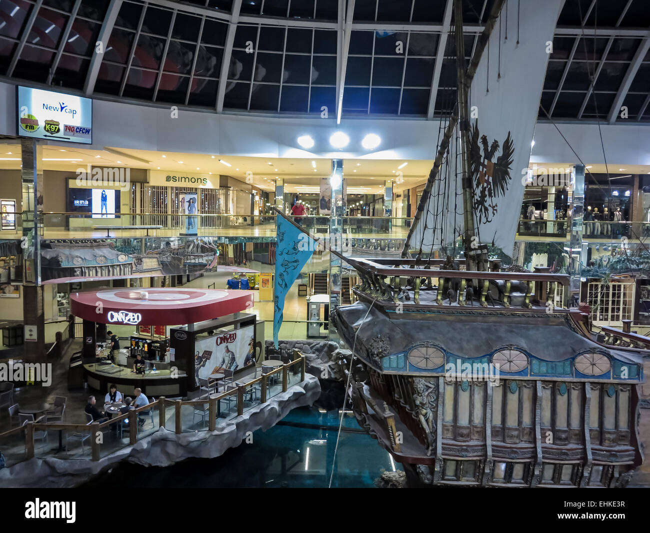 Unidentified people at West Edmonton Mall in Alberta, Canada. Stock Photo