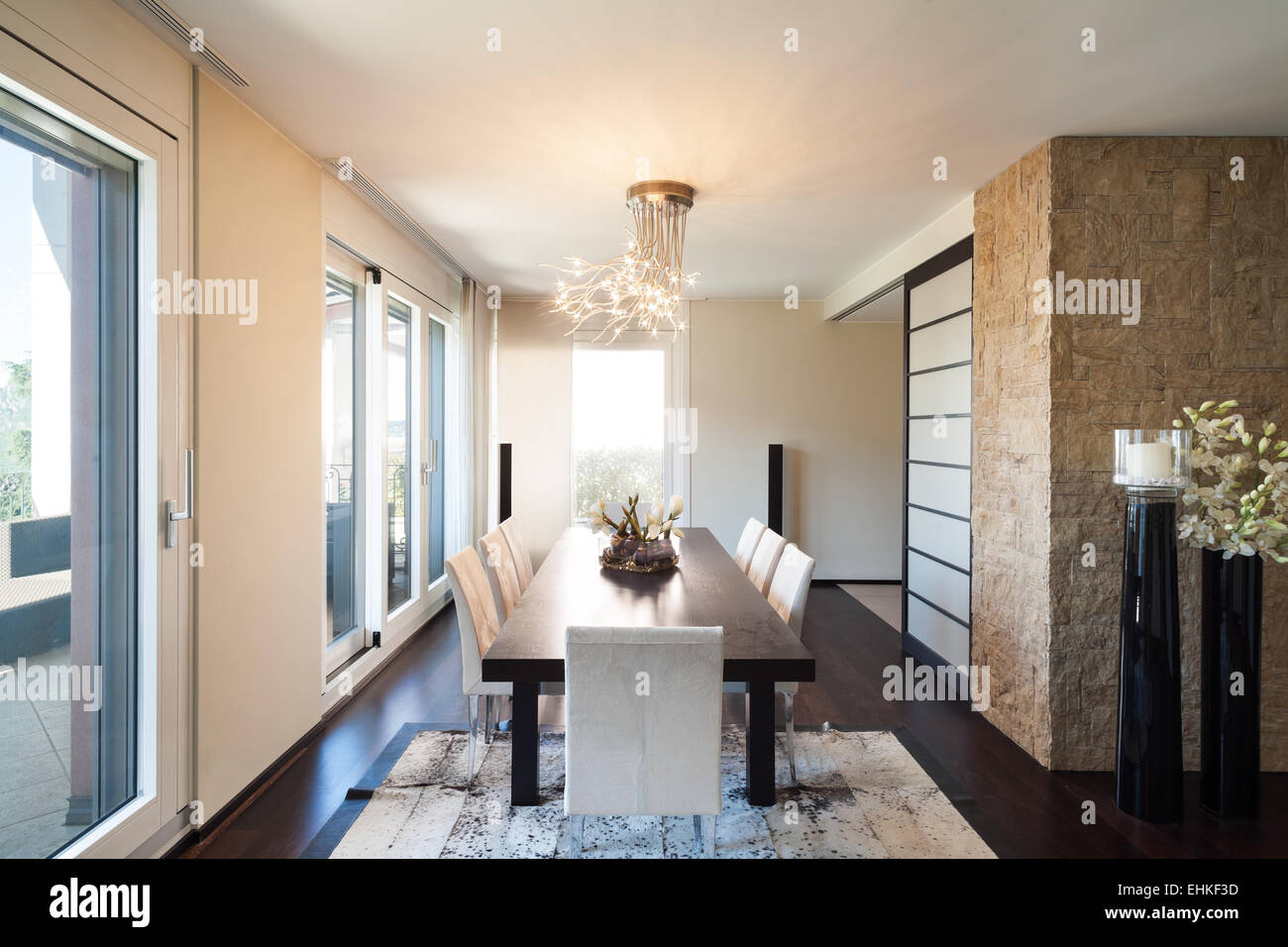 interior luxury apartment, beautiful dining room Stock Photo - Alamy - Luxury Ergonomic Penthouse Apartment Dining Room