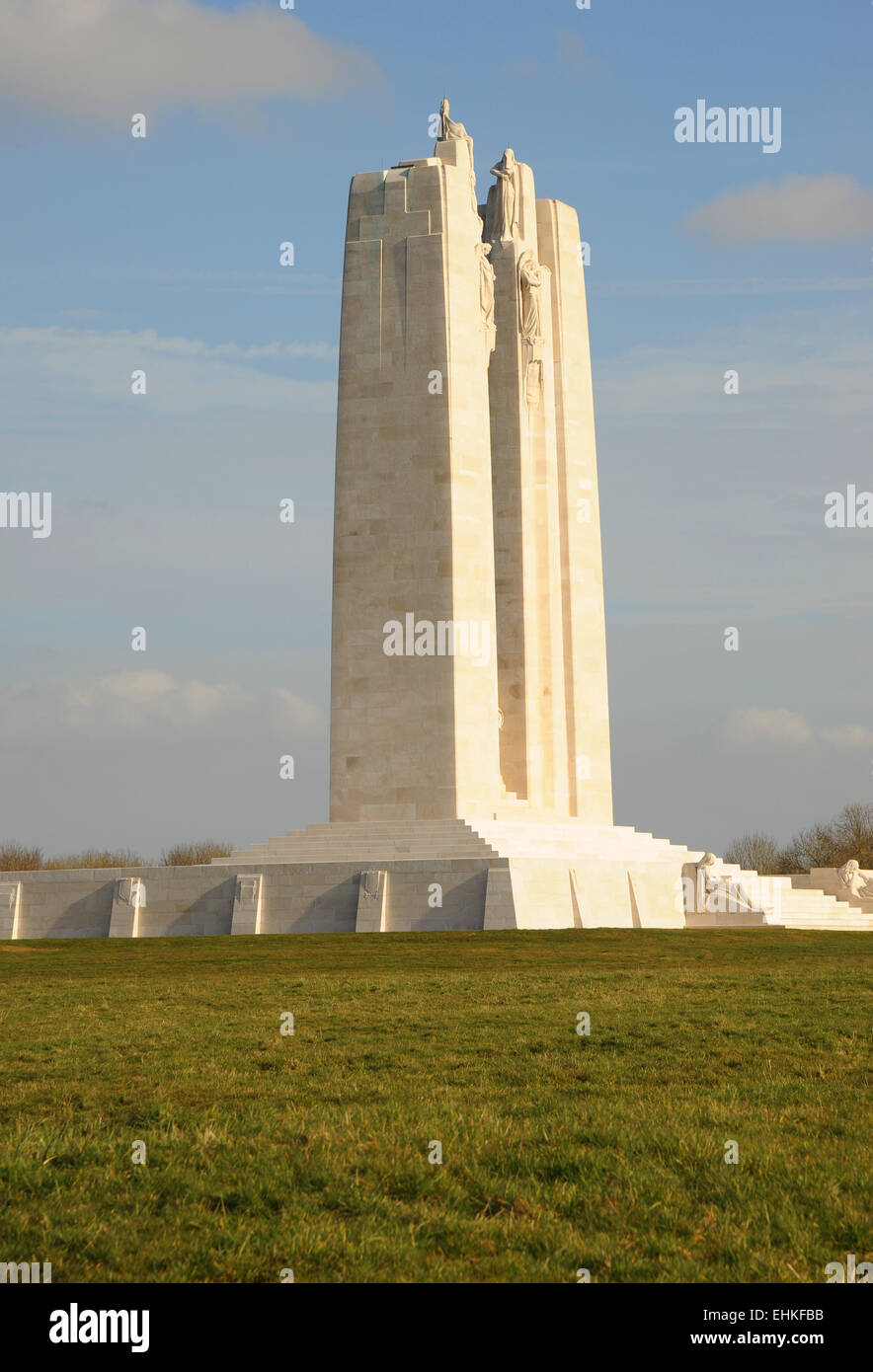 The splendid and imposing Canadian WW1 war memorial, Vimy Ridge,, Belgium. Stock Photo