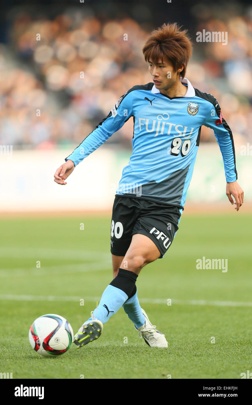 Kanagawa, Japan. 14th Mar, 2015. Shintaro Kurumaya (Frotale) Football