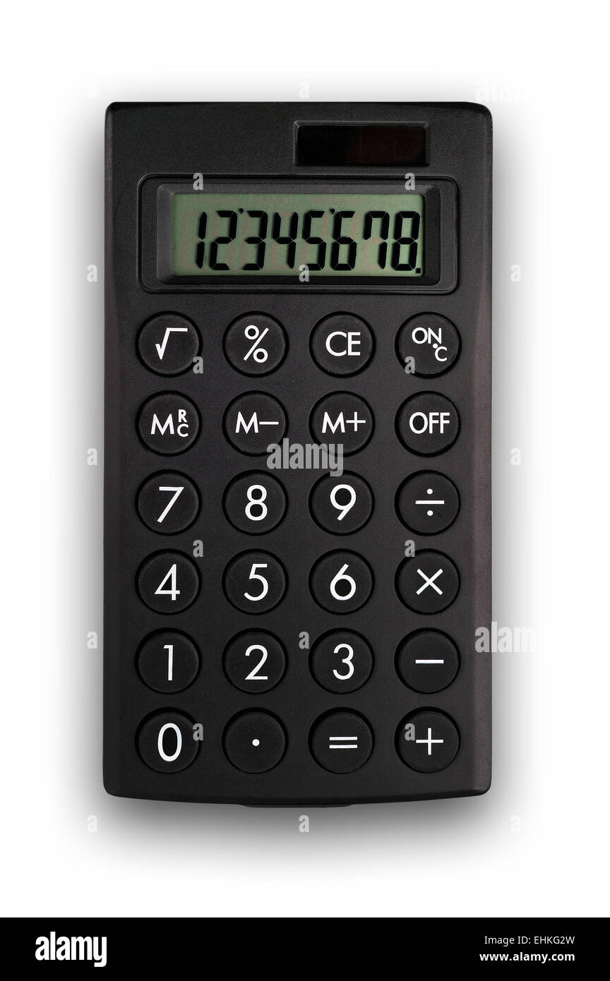Calculator closeup with clipping path Stock Photo