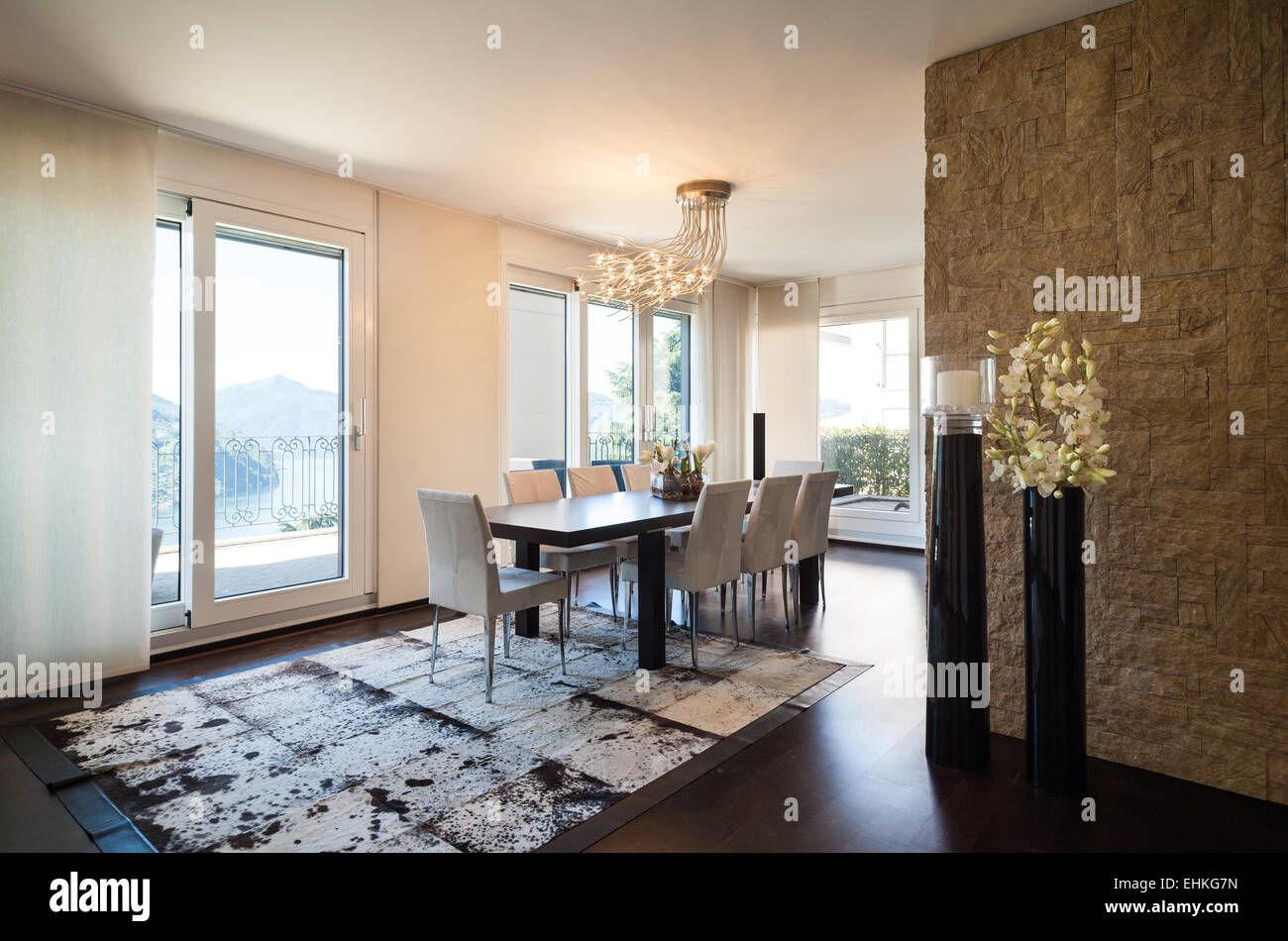 View of interior luxury apartment, beautiful dining room Stock Photo - Alamy