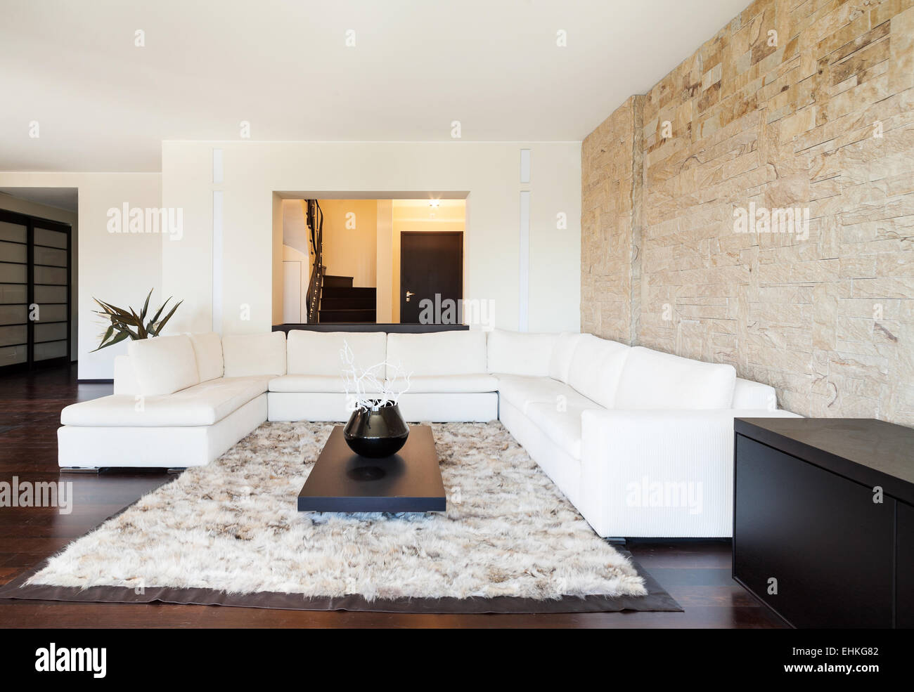 interior luxury apartment, beautiful living room Stock Photo