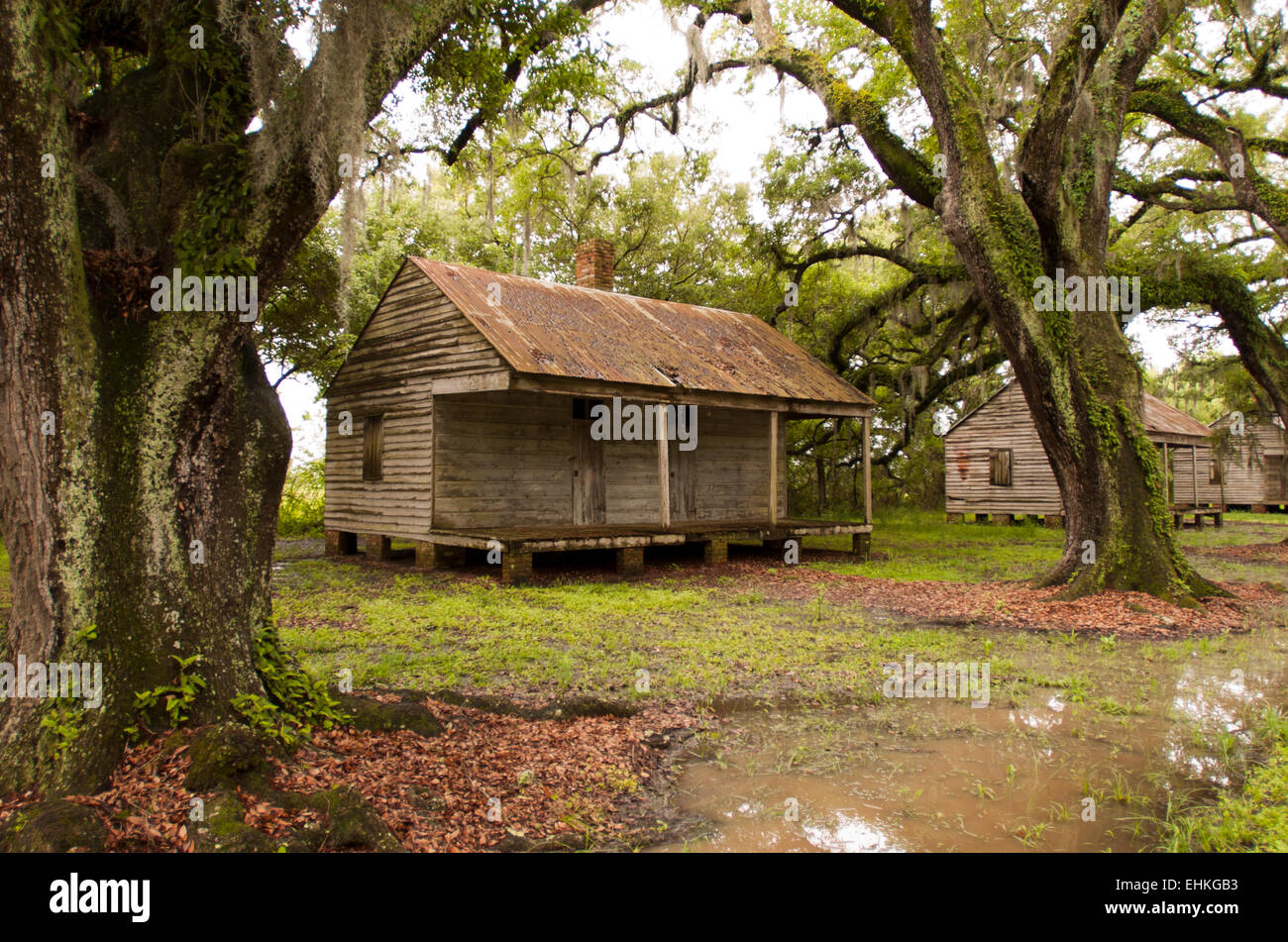 Slave cabin Evergreen plantation New Orleans Louisiana South Stock