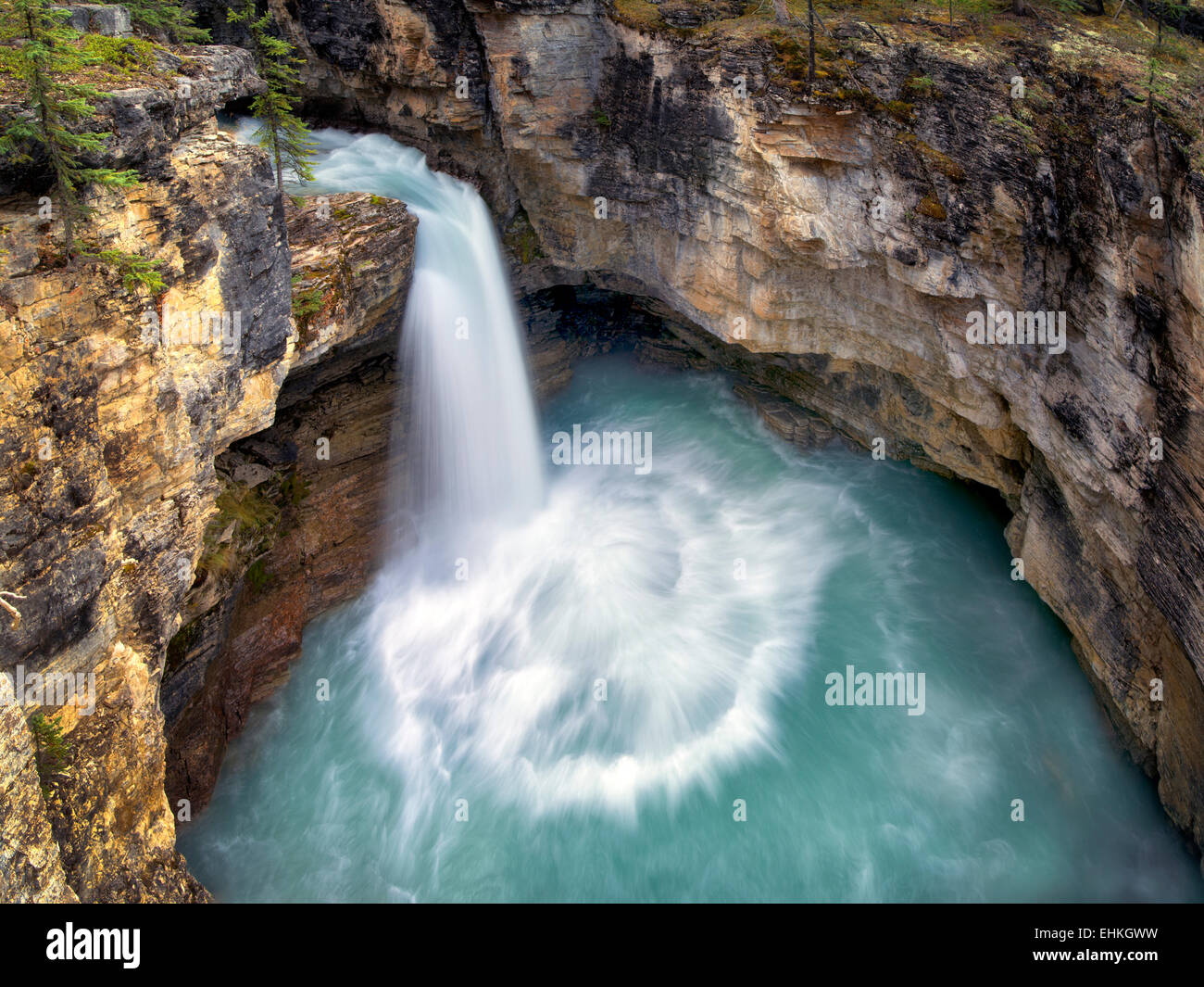 Unnamed waterfall in Beauty Creek. Jasper National Park, Aberta Canada Stock Photo