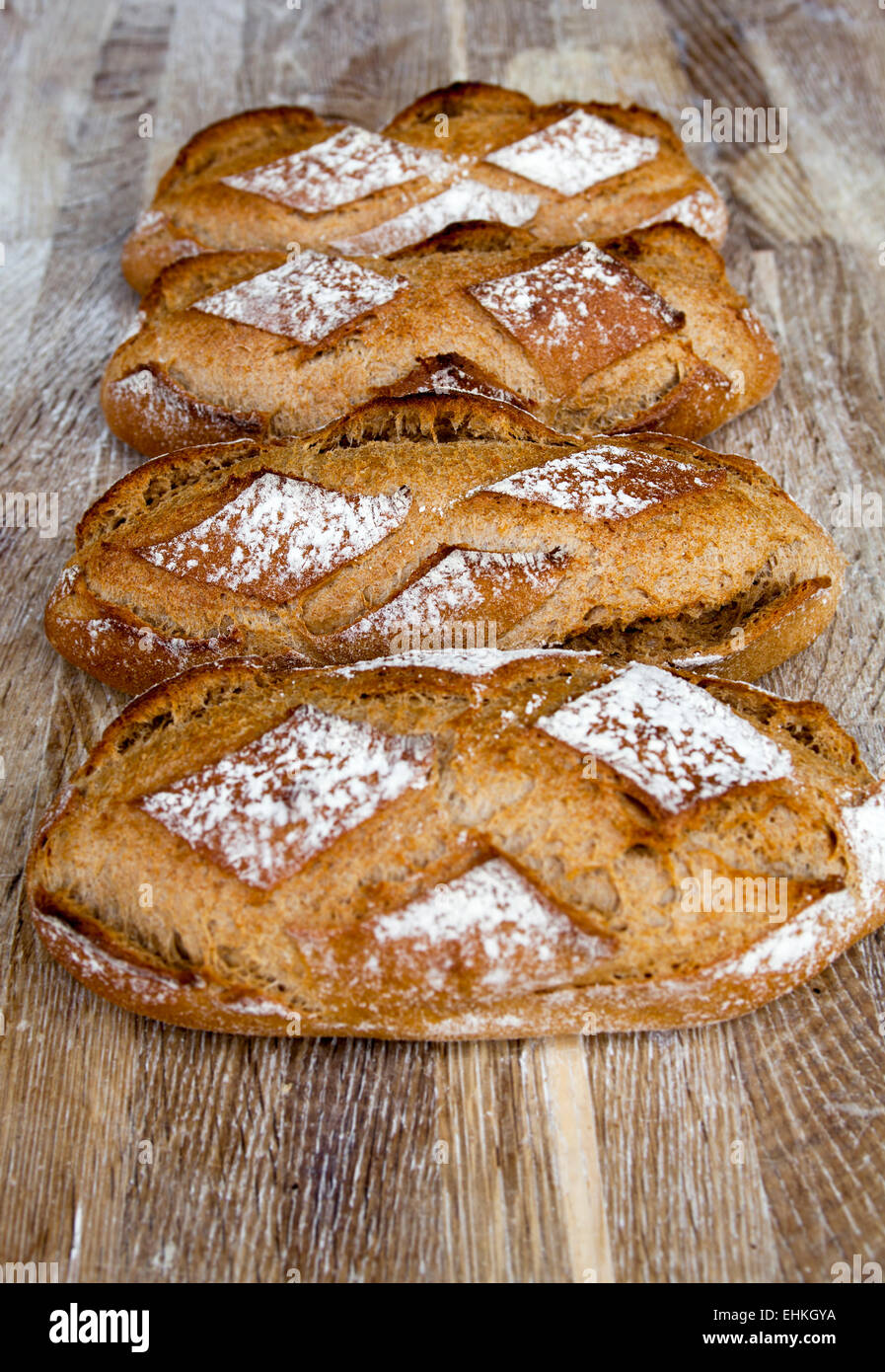 Loaves of Freshly Baked Sourdough Bread Stock Photo Alamy