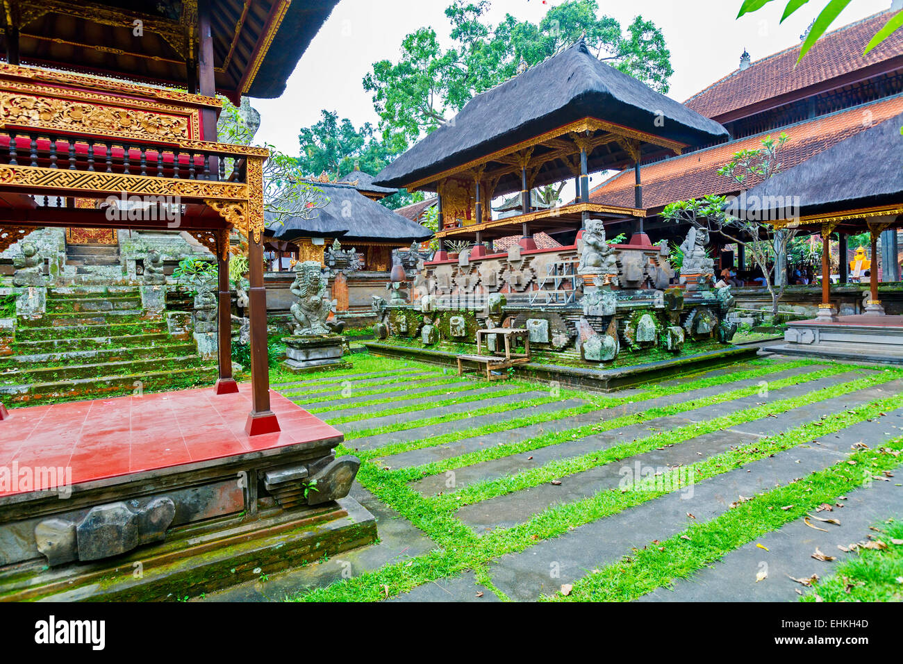 Inside Hindu Temple, Ubud, Bali, Indonesia Stock Photo