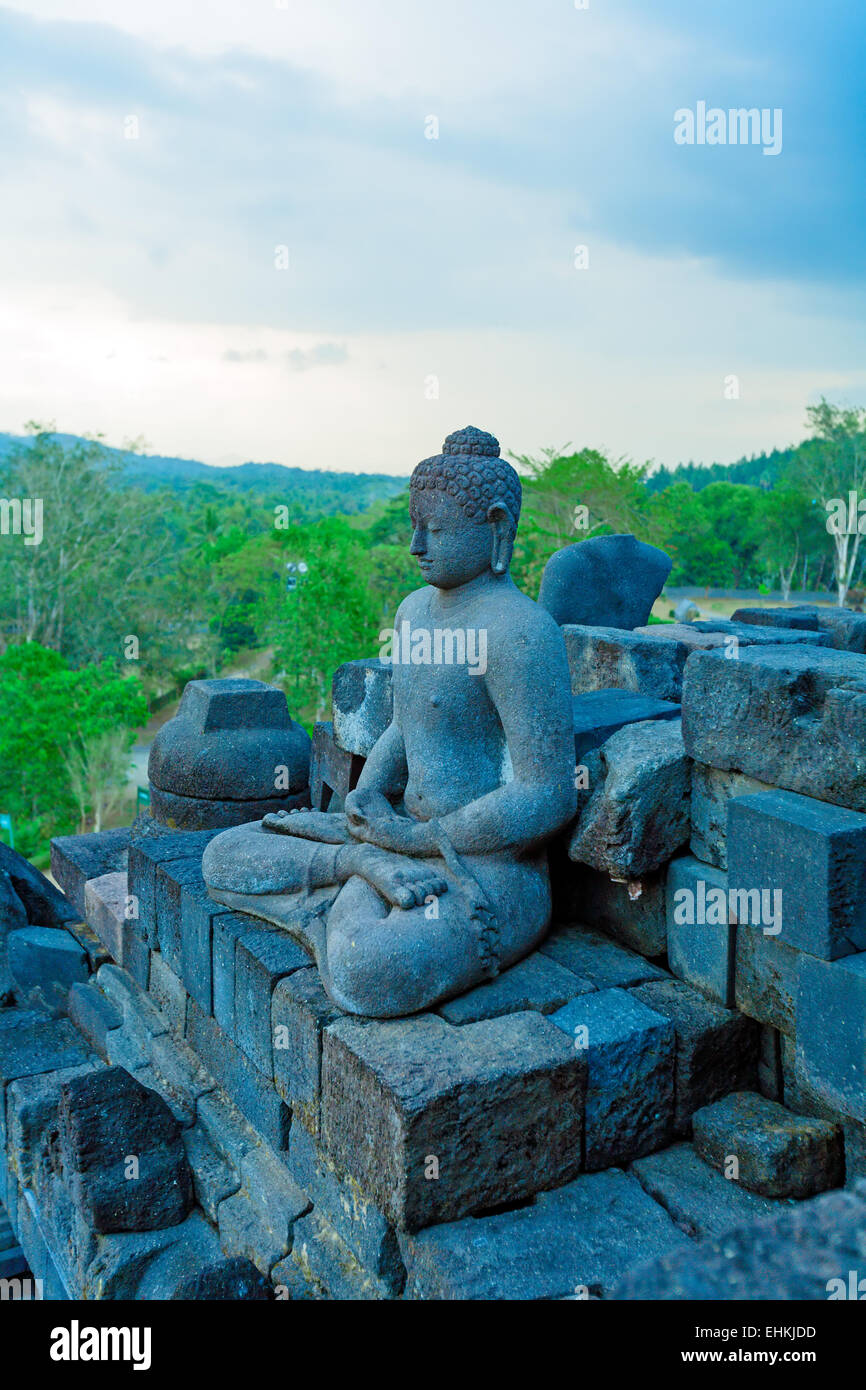 Ancient Borobudur Buddhist Temple, Java Island, Indonesia Stock Photo ...