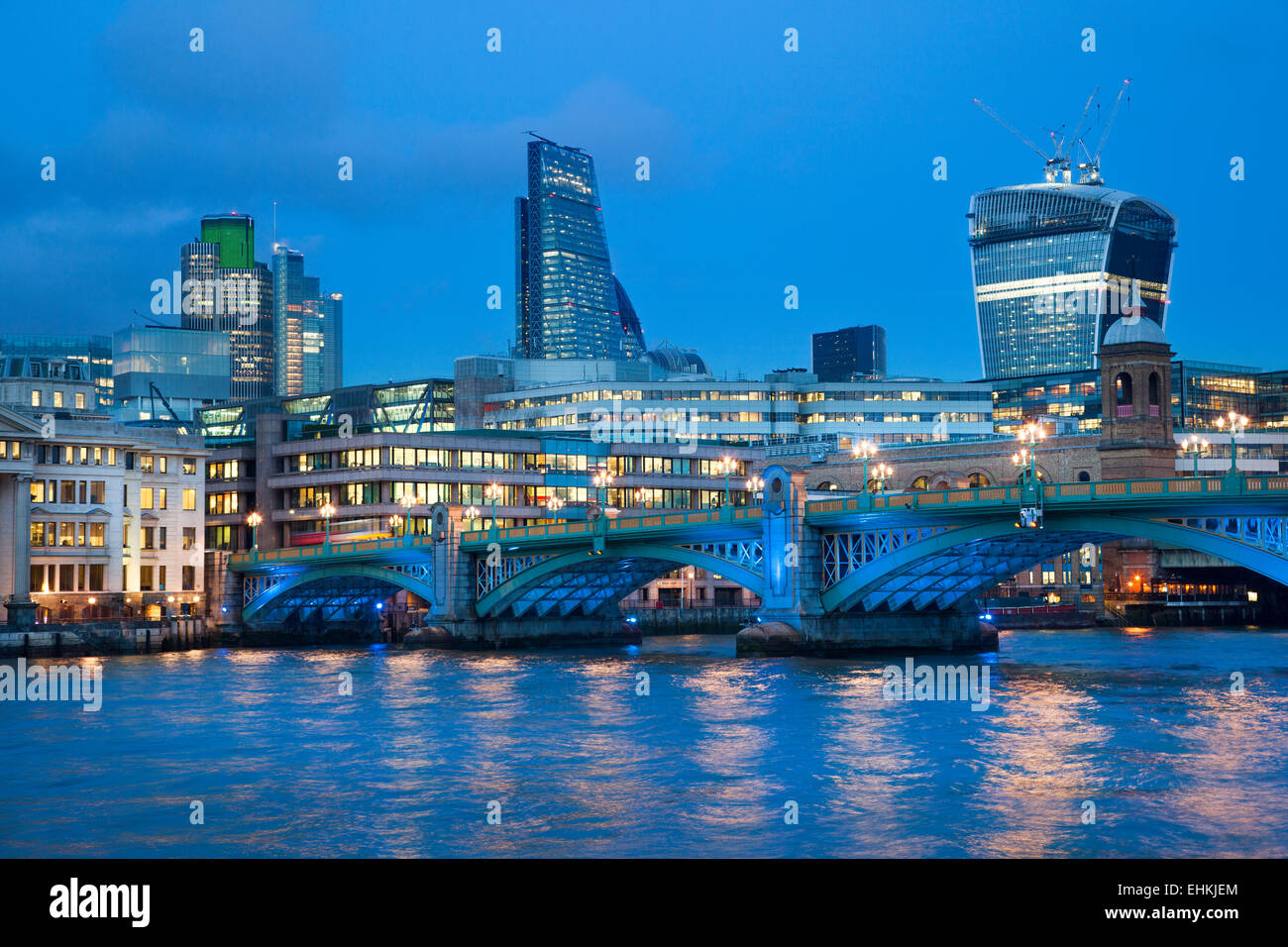 River Thames and Southwark Bridge London England Stock Photo
