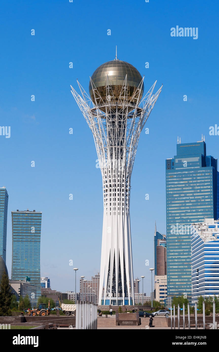 Bayterek is a monument and observation tower in Astana. The height of buildings 105 meters. Stock Photo