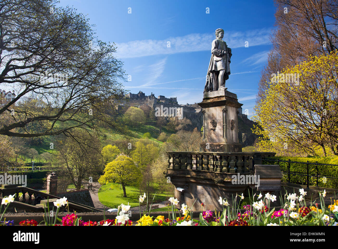 Allan Ramsay Statue Princes Street Gardens Edinburgh Scotland Stock ...