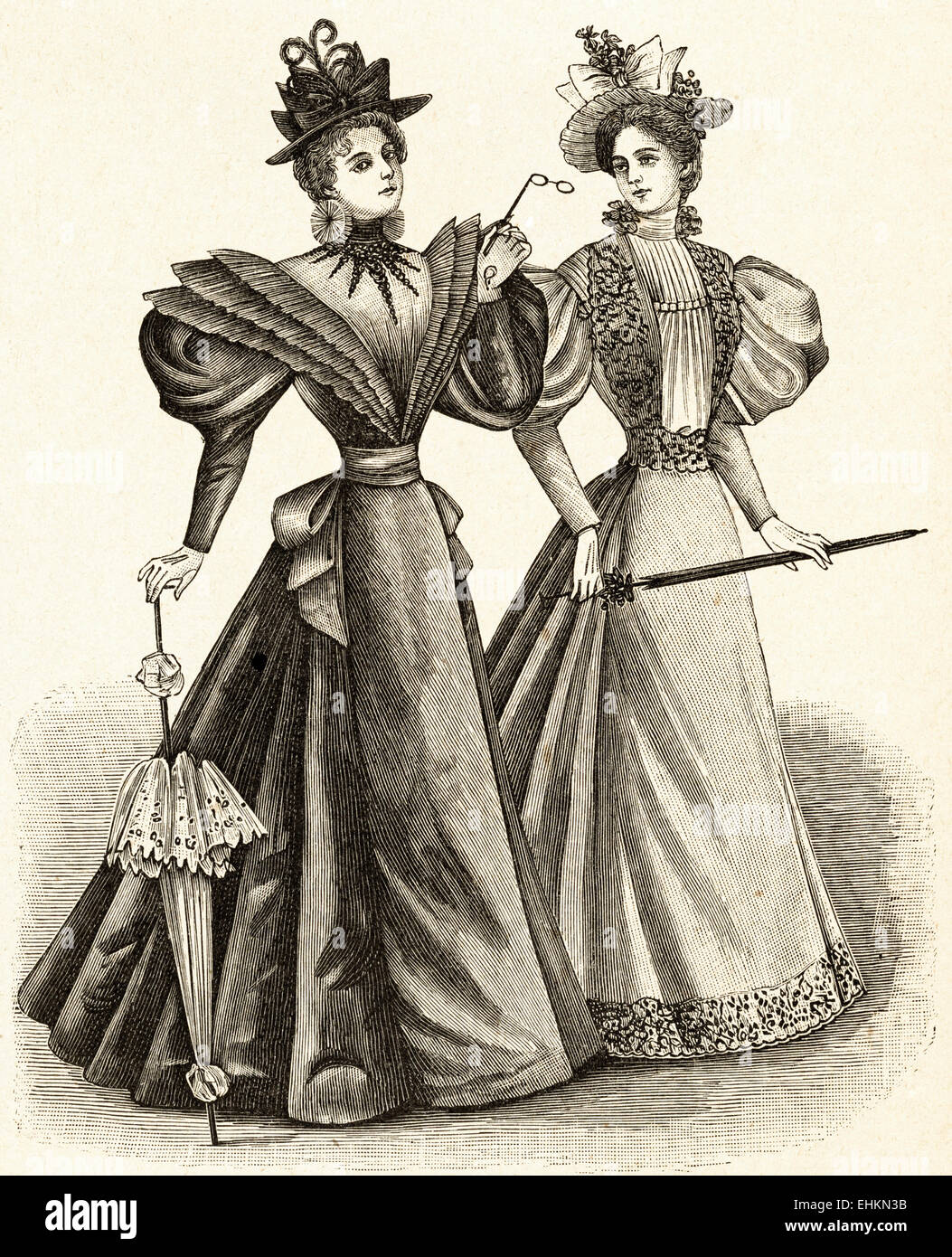 Victorian woman fashion illustration circa 1895 Stock Photo