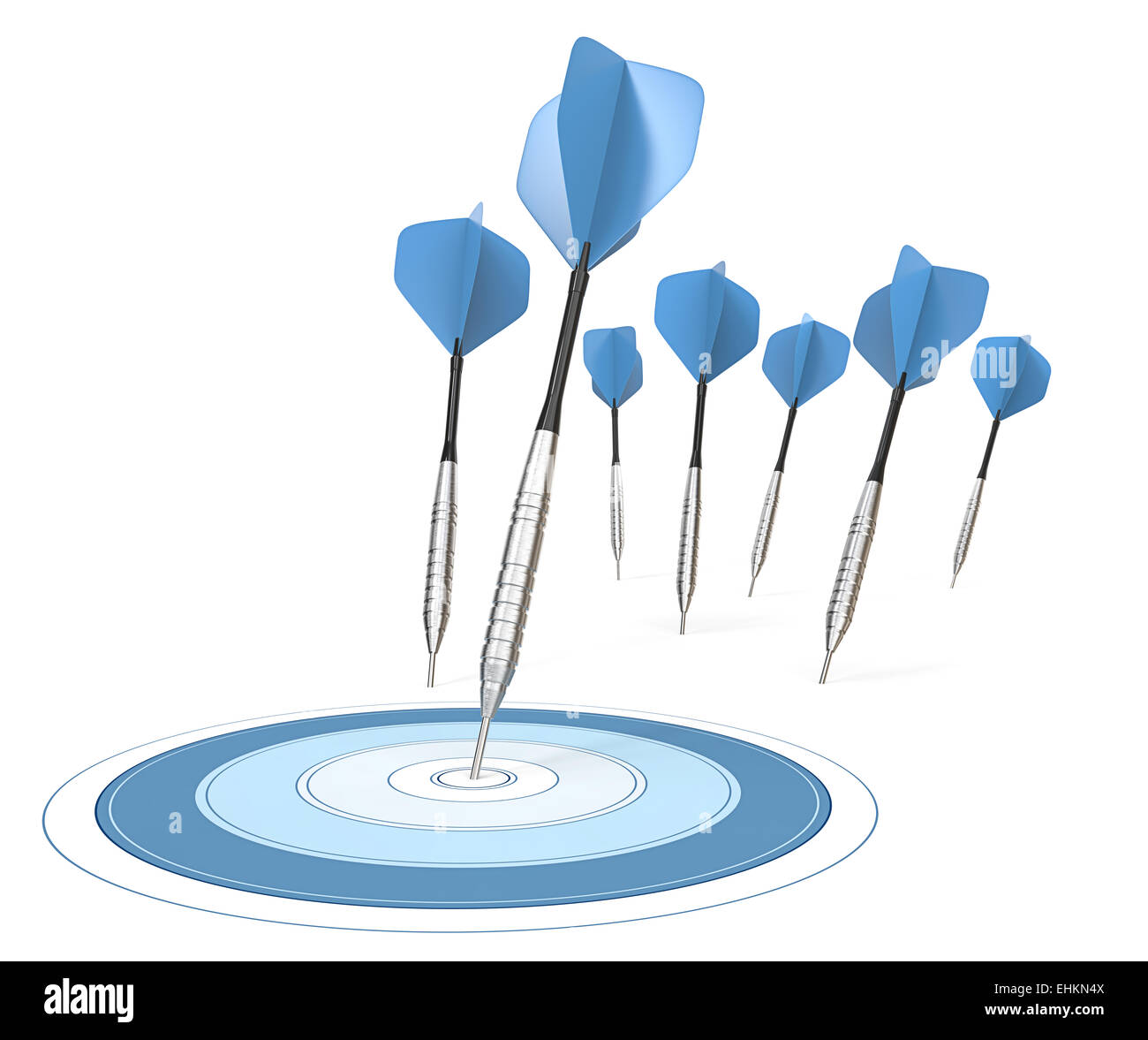 3d render arrows hitting bullseye hi-res stock photography and images ...