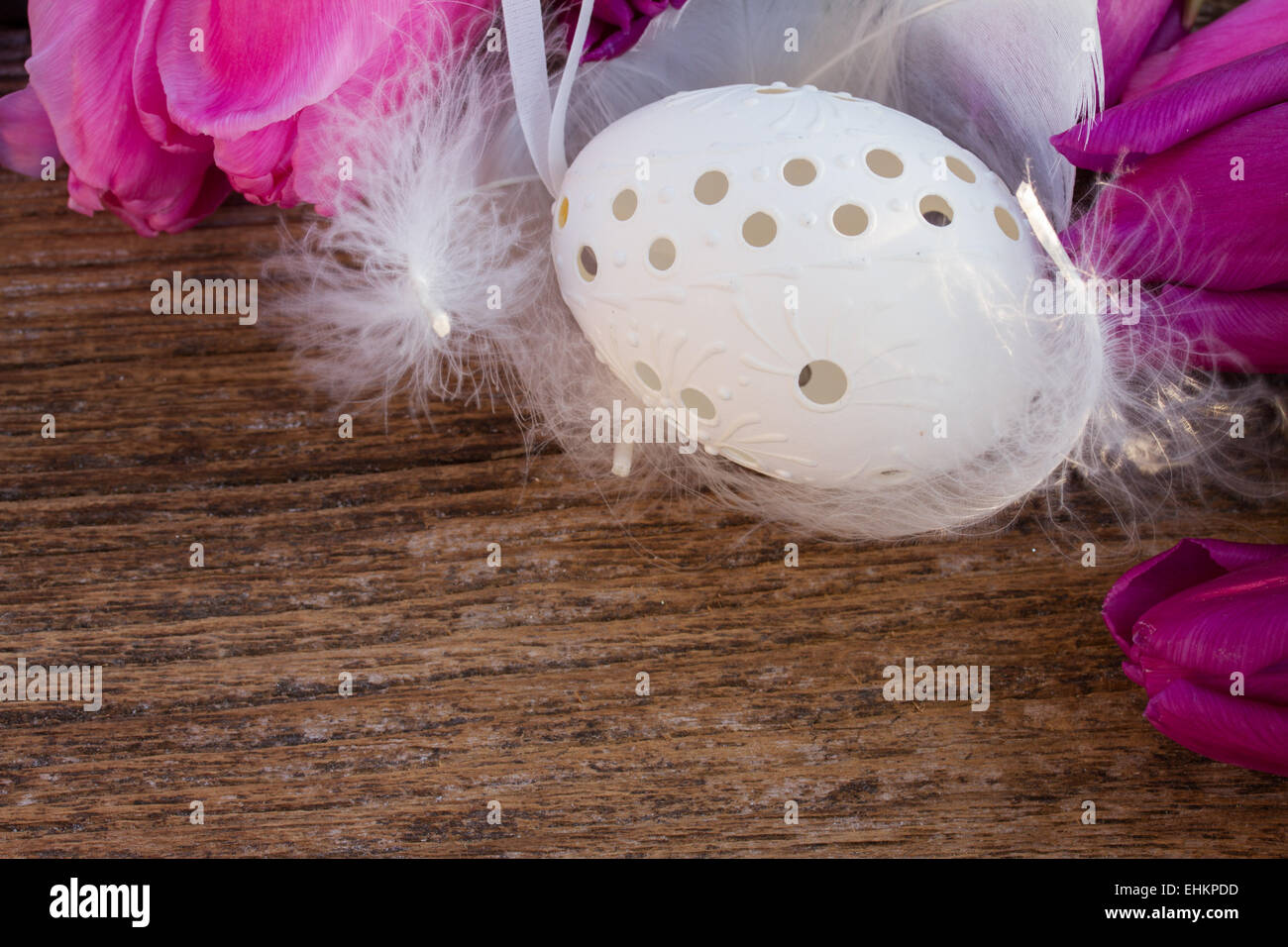 easter eggs and tulips Stock Photo - Alamy