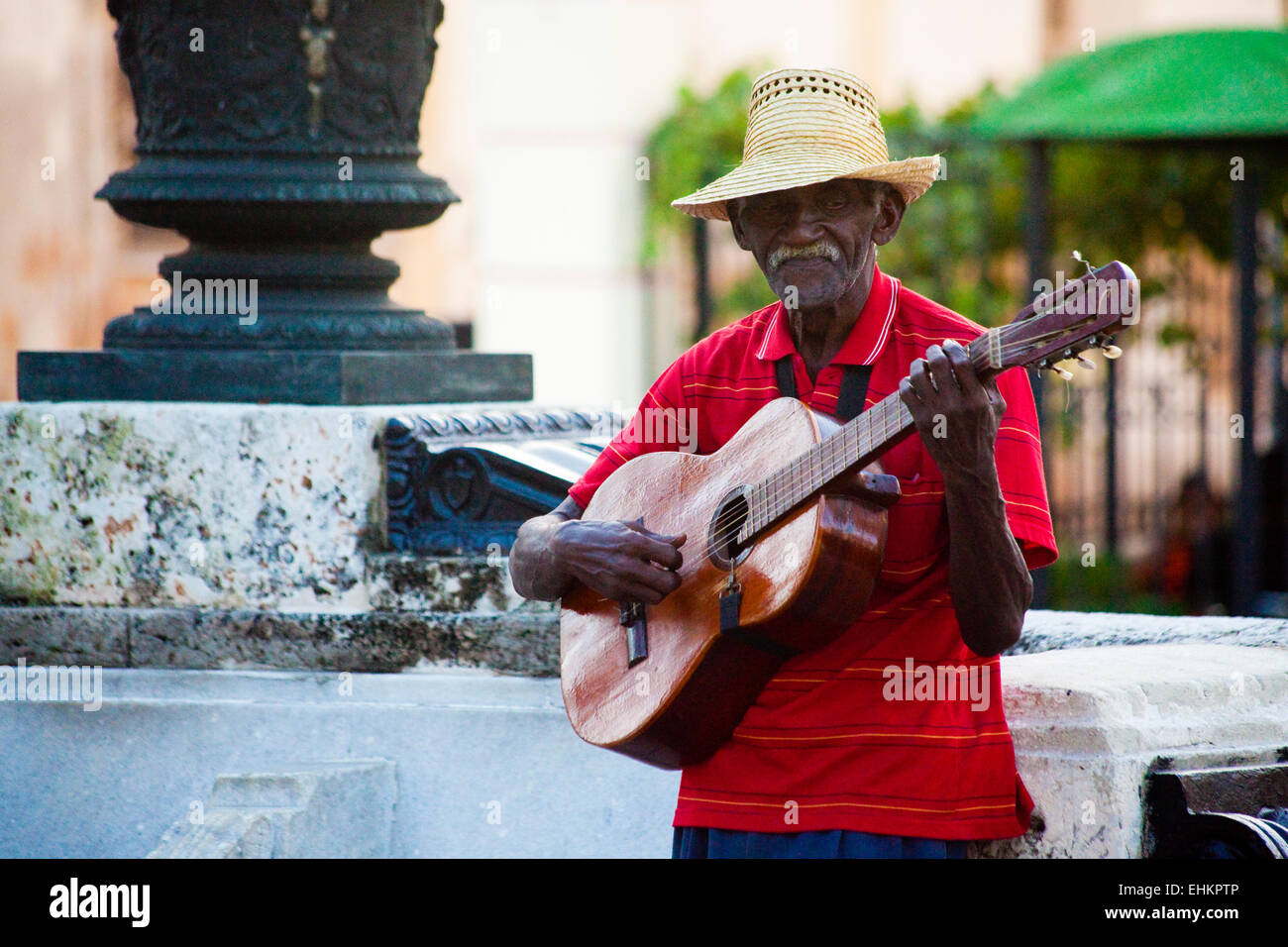 Street musician, Paseo del Prado, Havana, Cuba Stock Photo