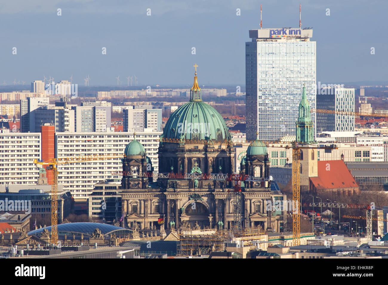 BERLIN, GERMANY - DECEMBER 27, 2013: Downtown Berlin cityscape in ...