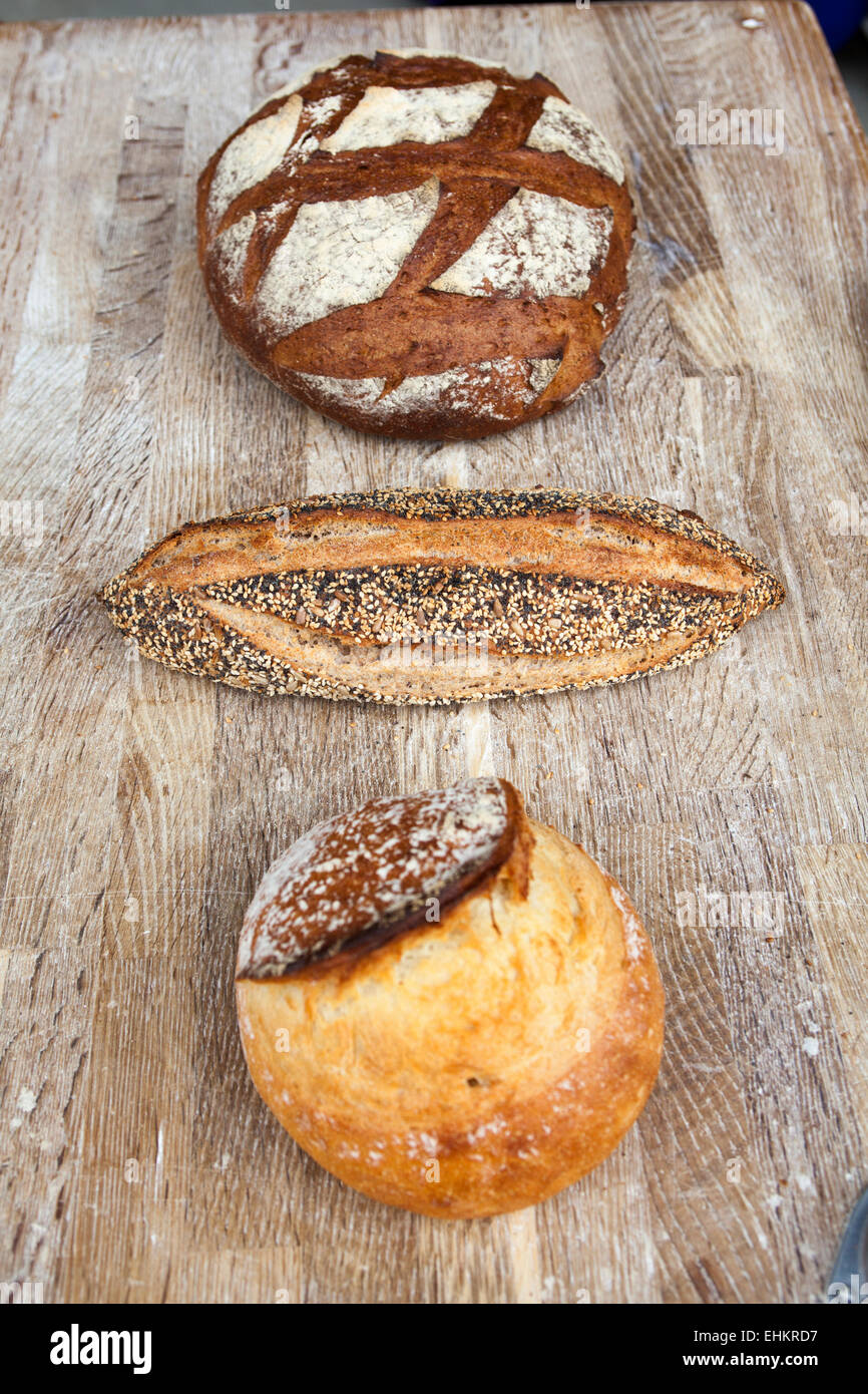 Loaves Of Sourdough Bread Stock Photo - Alamy