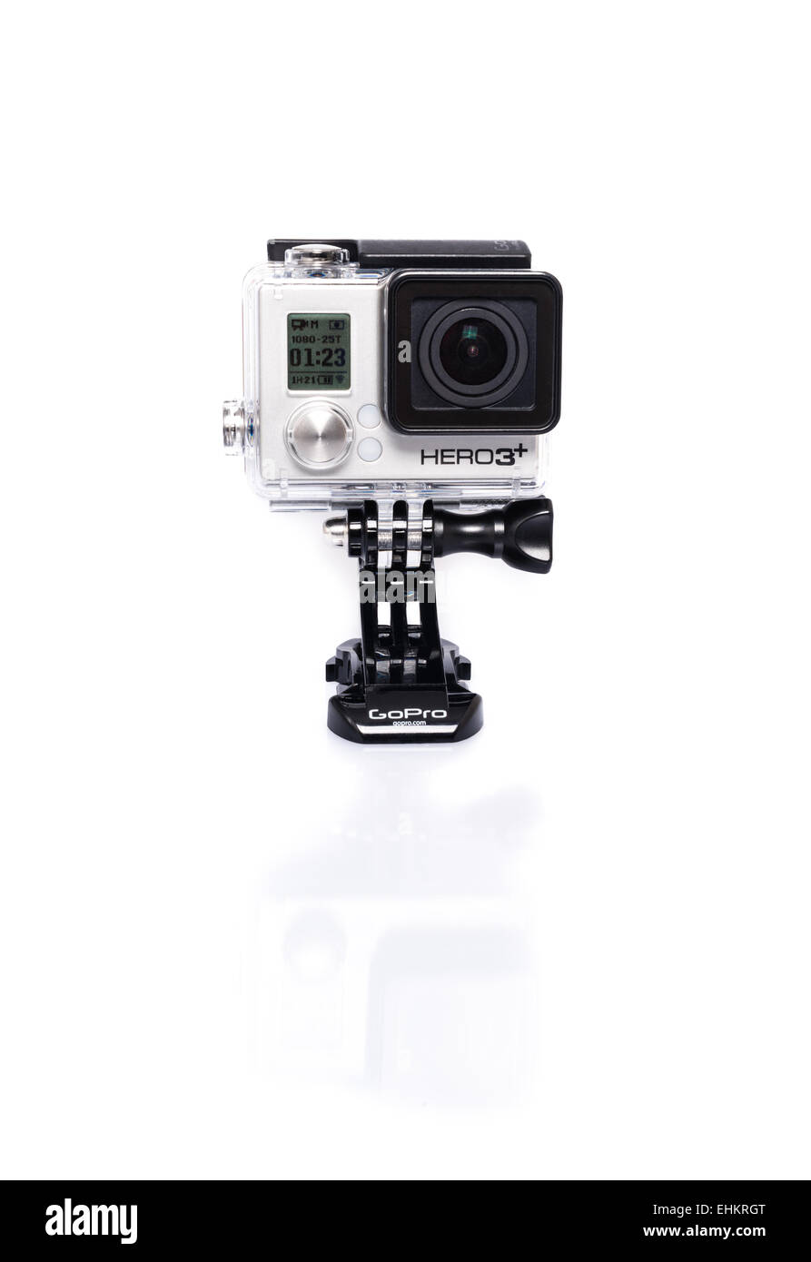 Ostfildern, Germany - March 7, 2015: GoPro HERO3+ Black Edition with ...