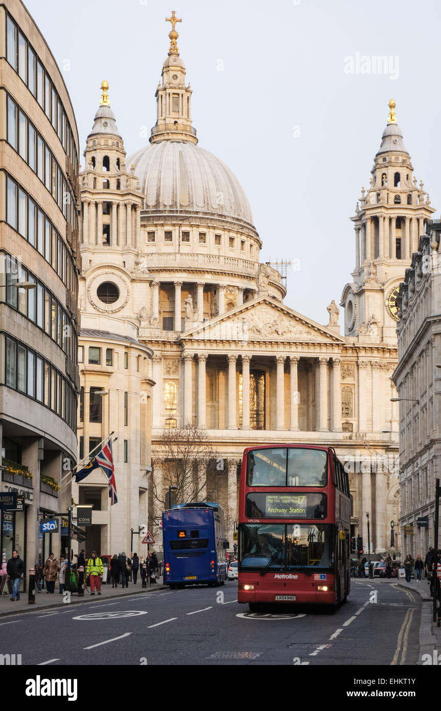St Paul's Cathedral and Ludgate Hill, London England United Kingdom UK Stock Photo