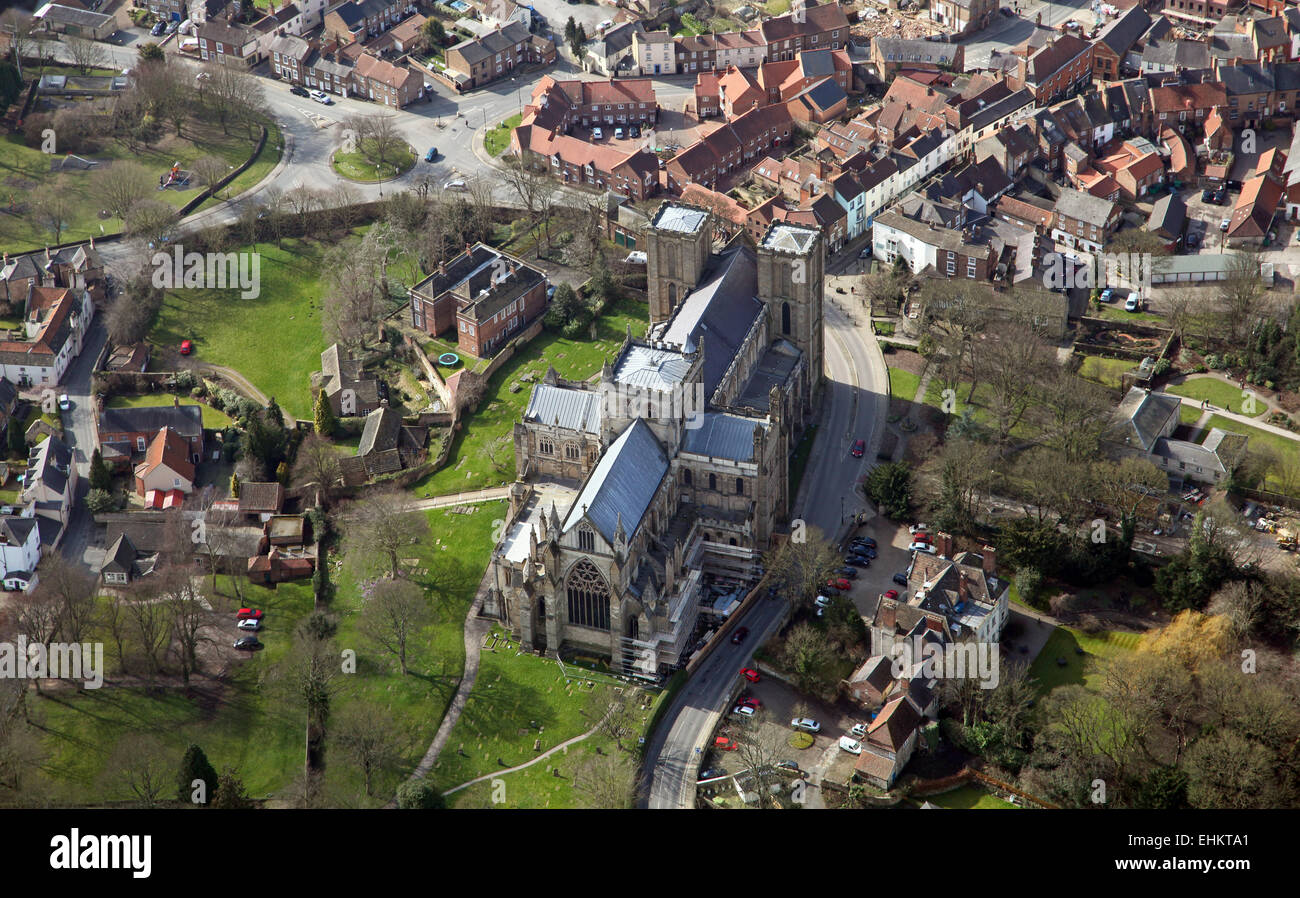 aerial view of Ripon Cathedral in North Yorkshire, UK Stock Photo