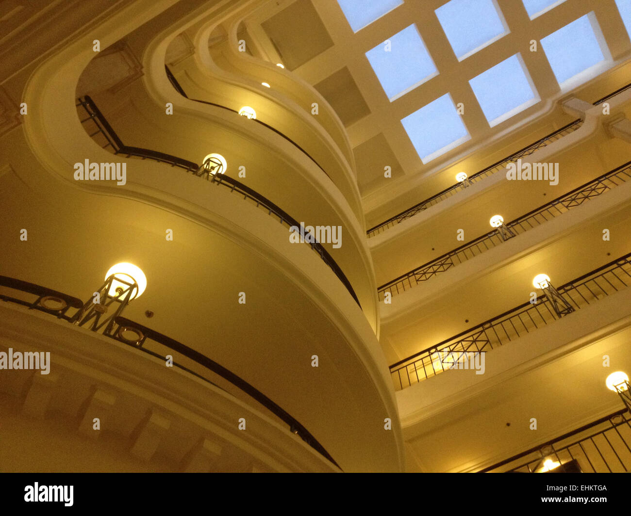 The skylight ceiling at the ITC Windsor Hotel, Bangalore, India. Stock Photo