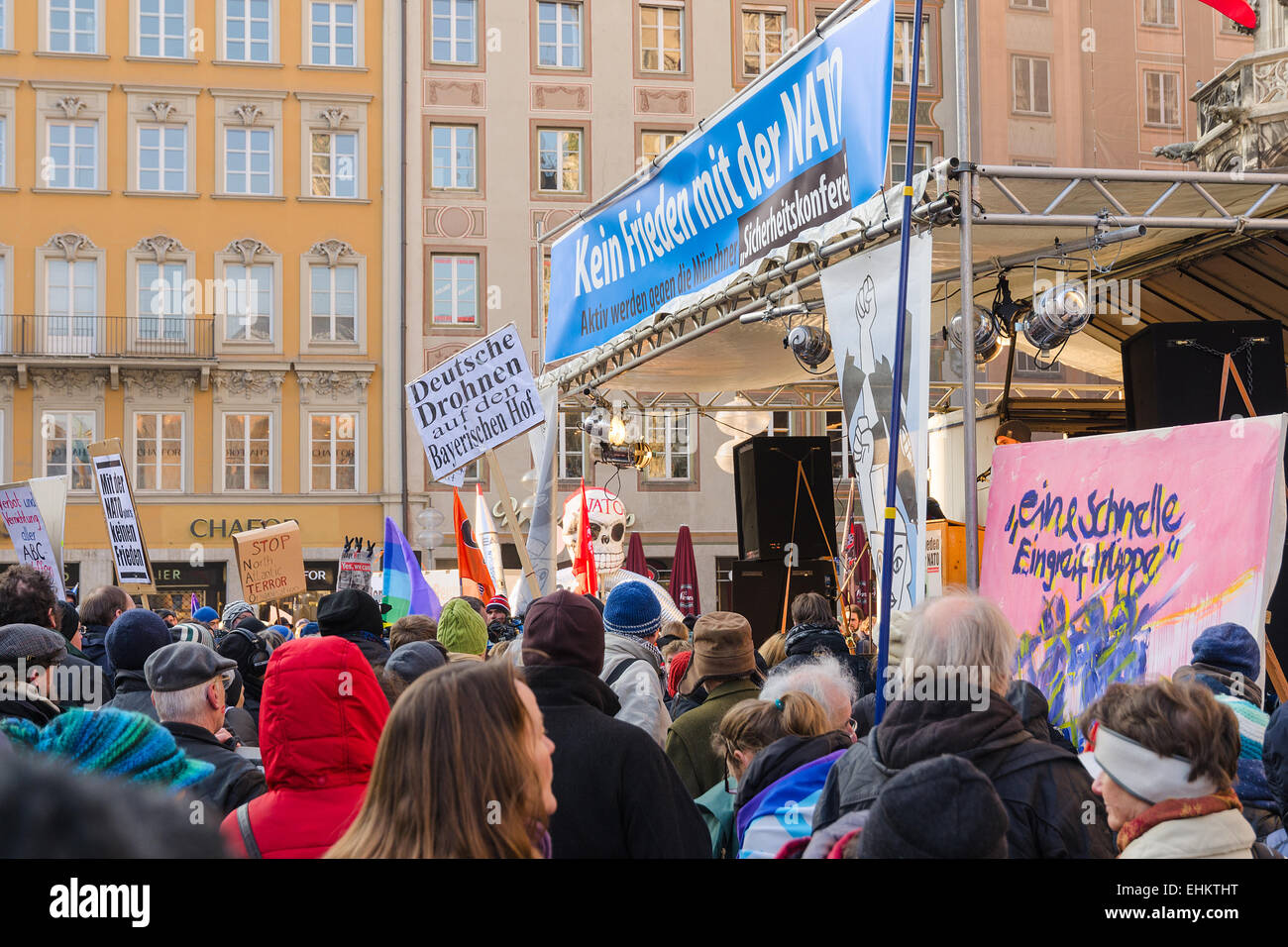 Antiwar peaceful demonstration or protest action against the policy of ...