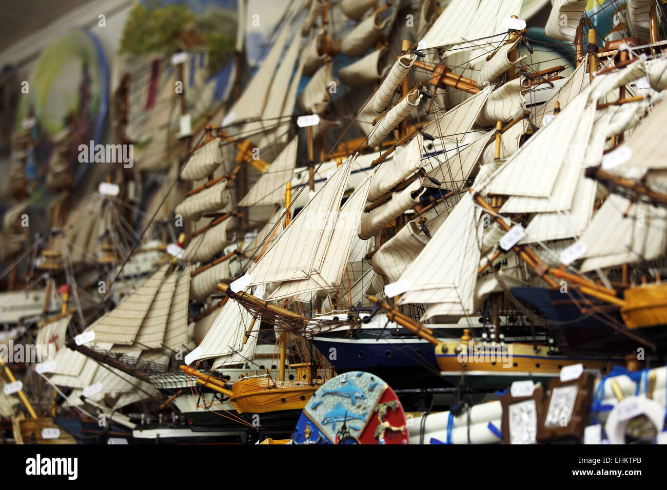 Wooden Ship Miniature Models Shop Stock Photo Alamy