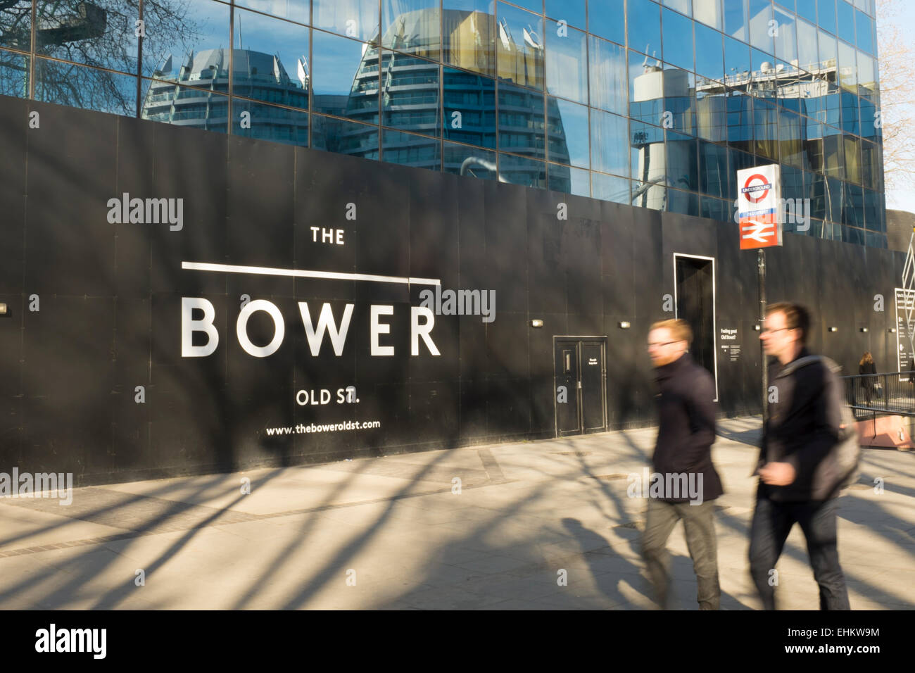 Sign for The Bower development, Old Street, London Stock Photo