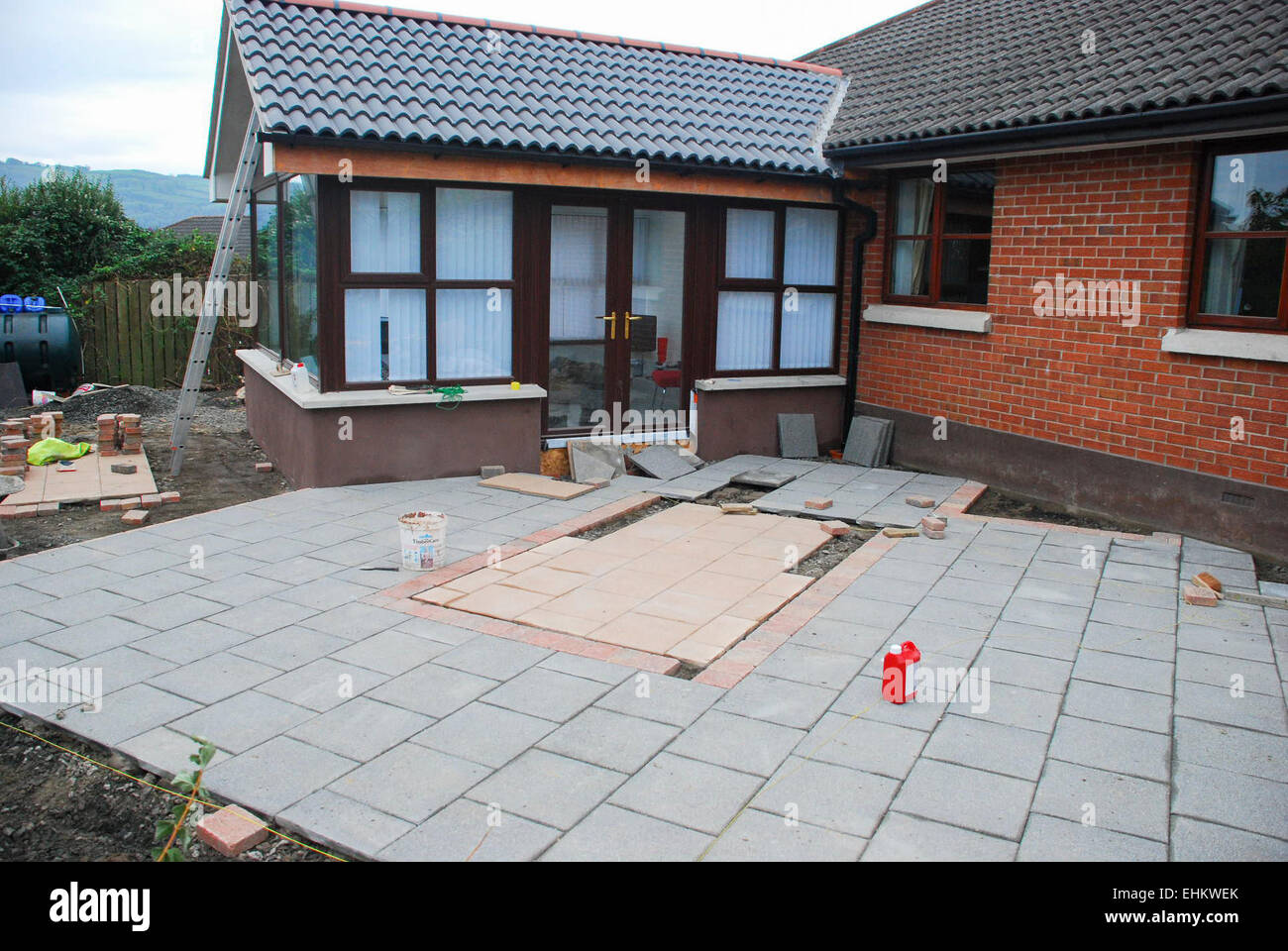 Patio under construction Stock Photo Alamy