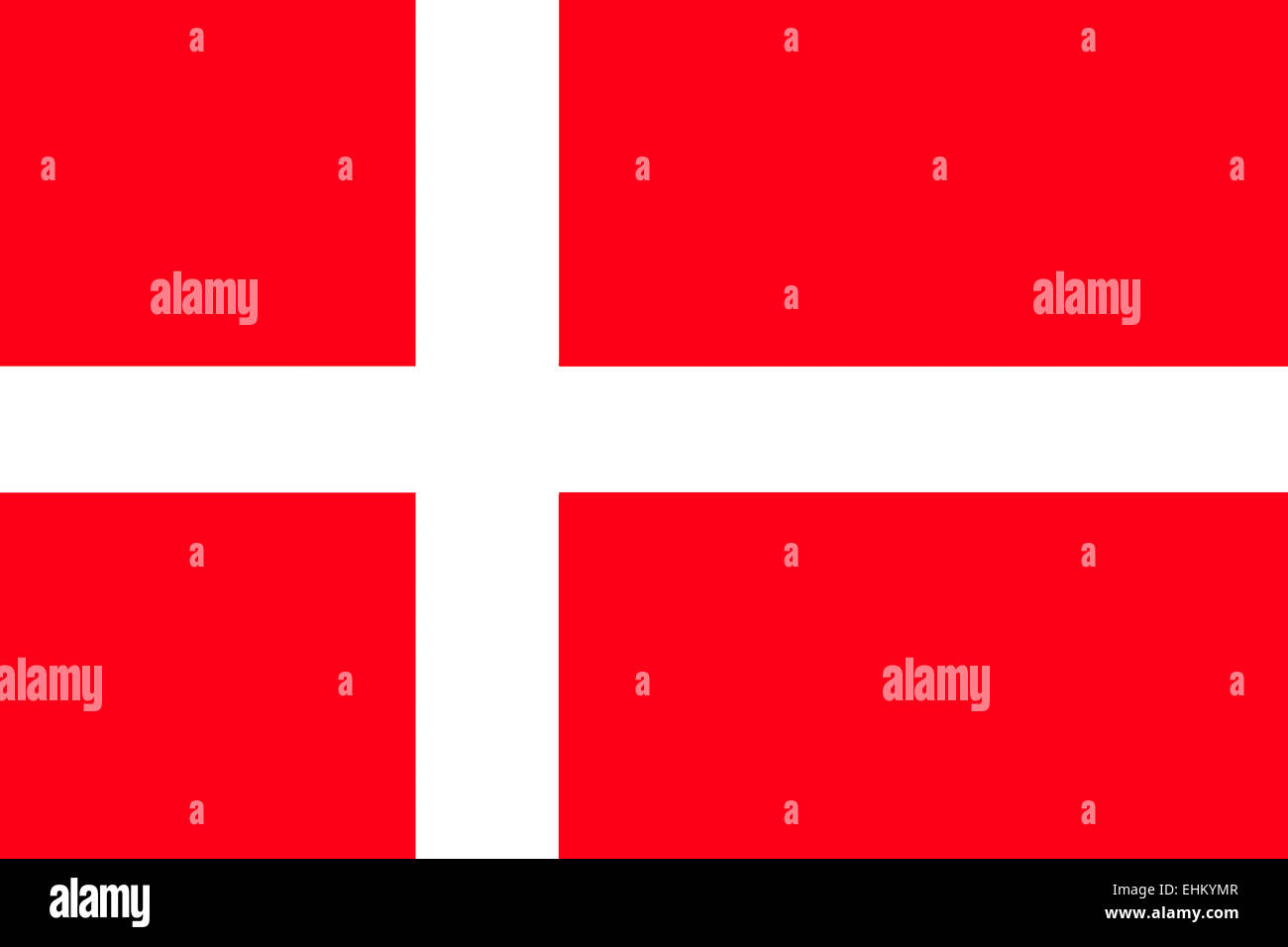 National flag of the Kingdom of Denmark. Stock Photo