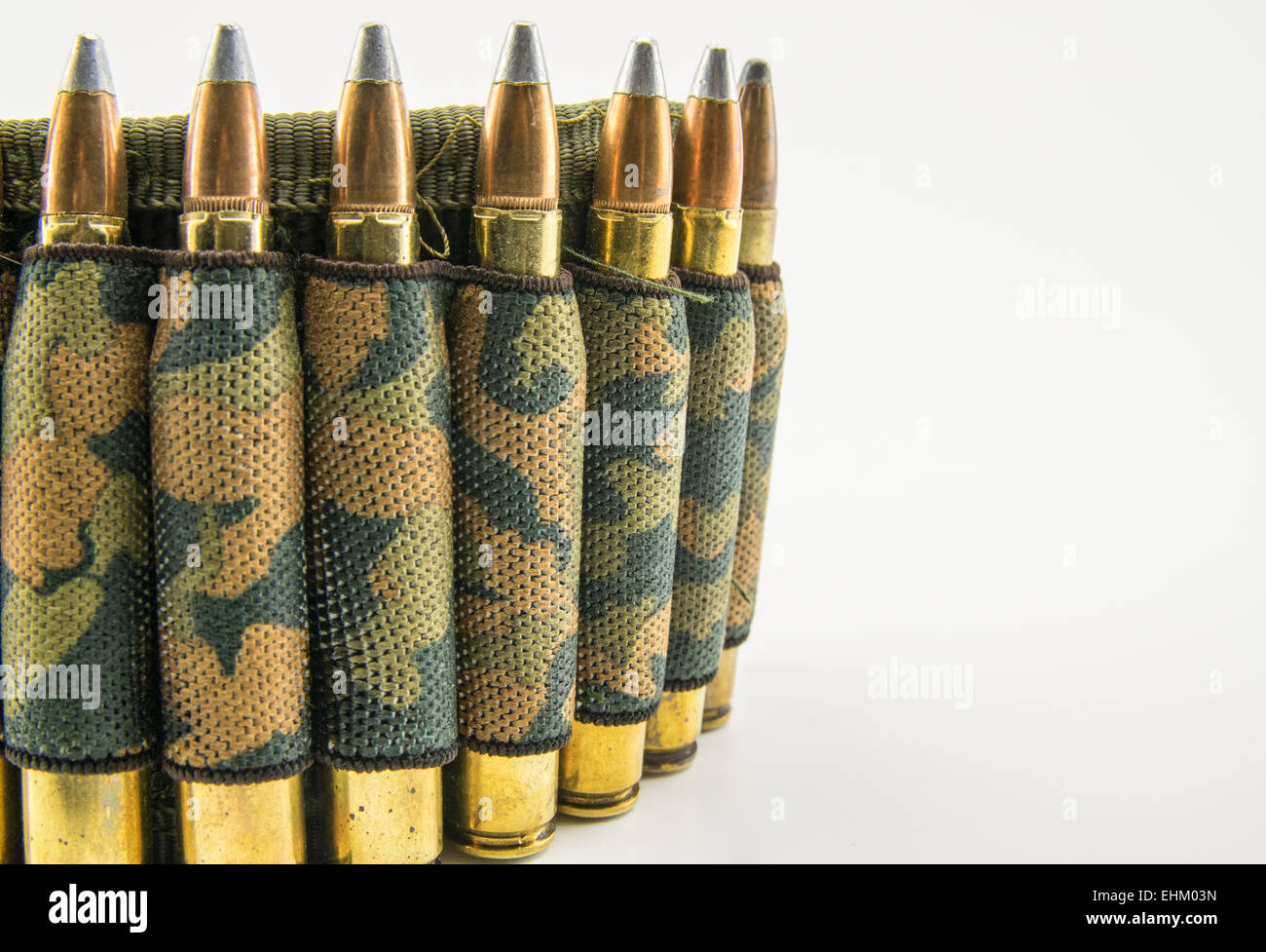 camouflage ammunition belt for rifle Stock Photo