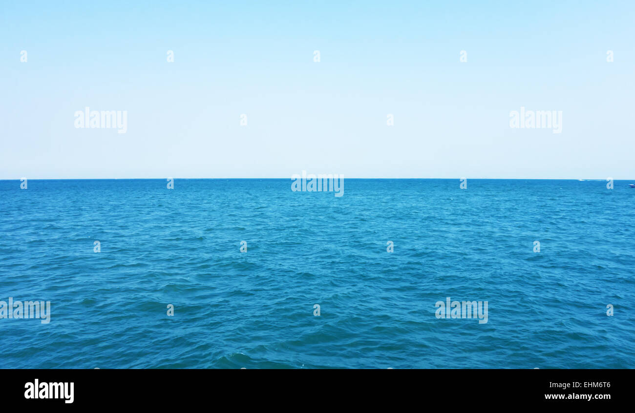 open sea and blue sky Stock Photo