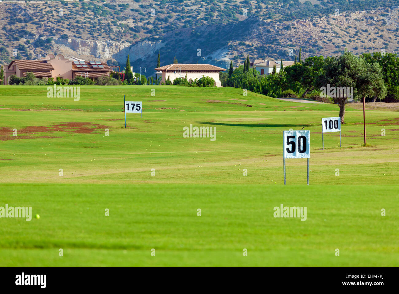 Training golf field for range shots, Paphos, Cyprus Stock Photo - Alamy