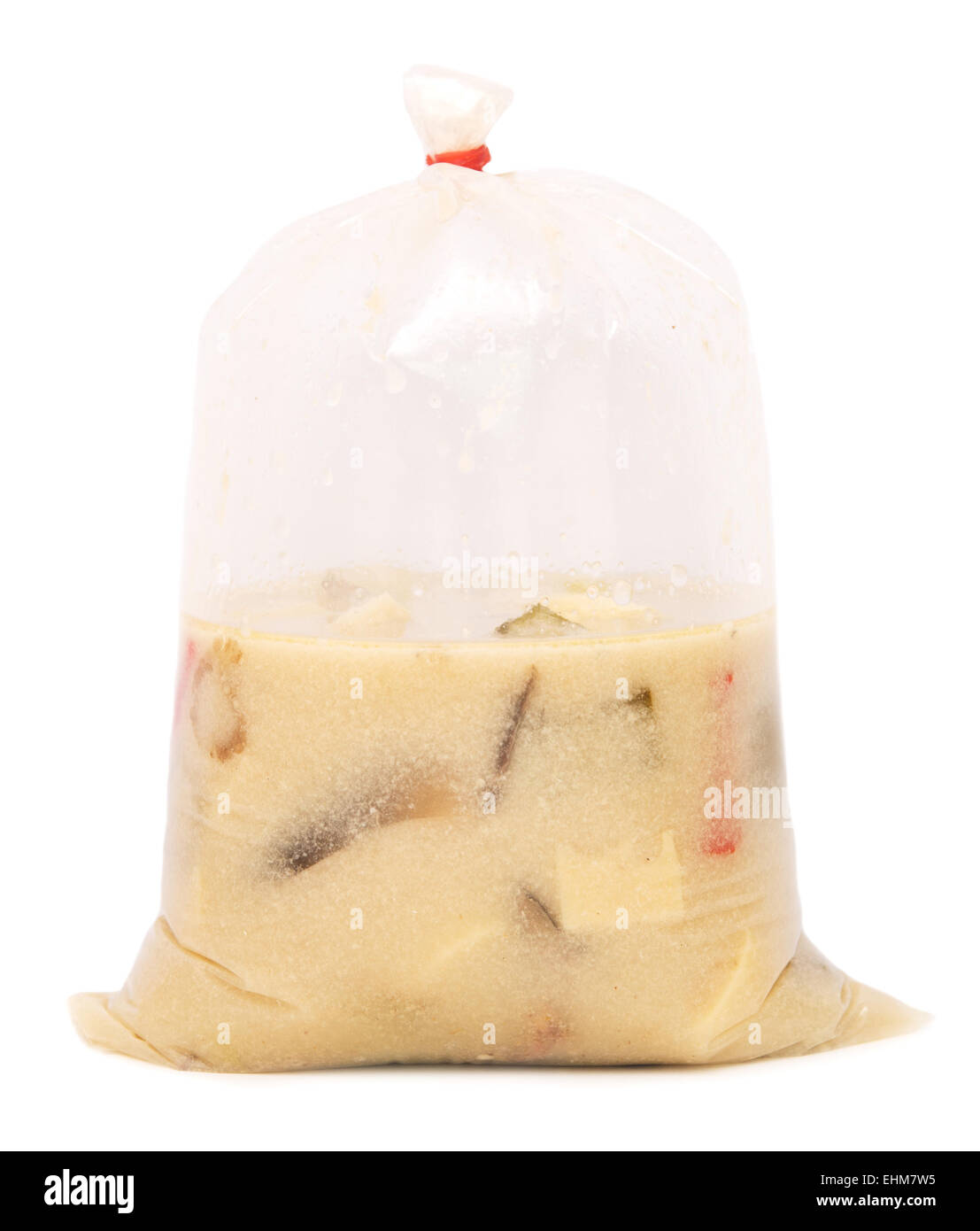 traditional asian soup in packet on white background Stock Photo