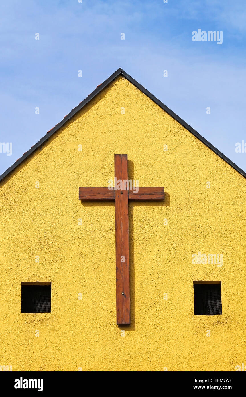 Wooden cross church hi-res stock photography and images - Alamy