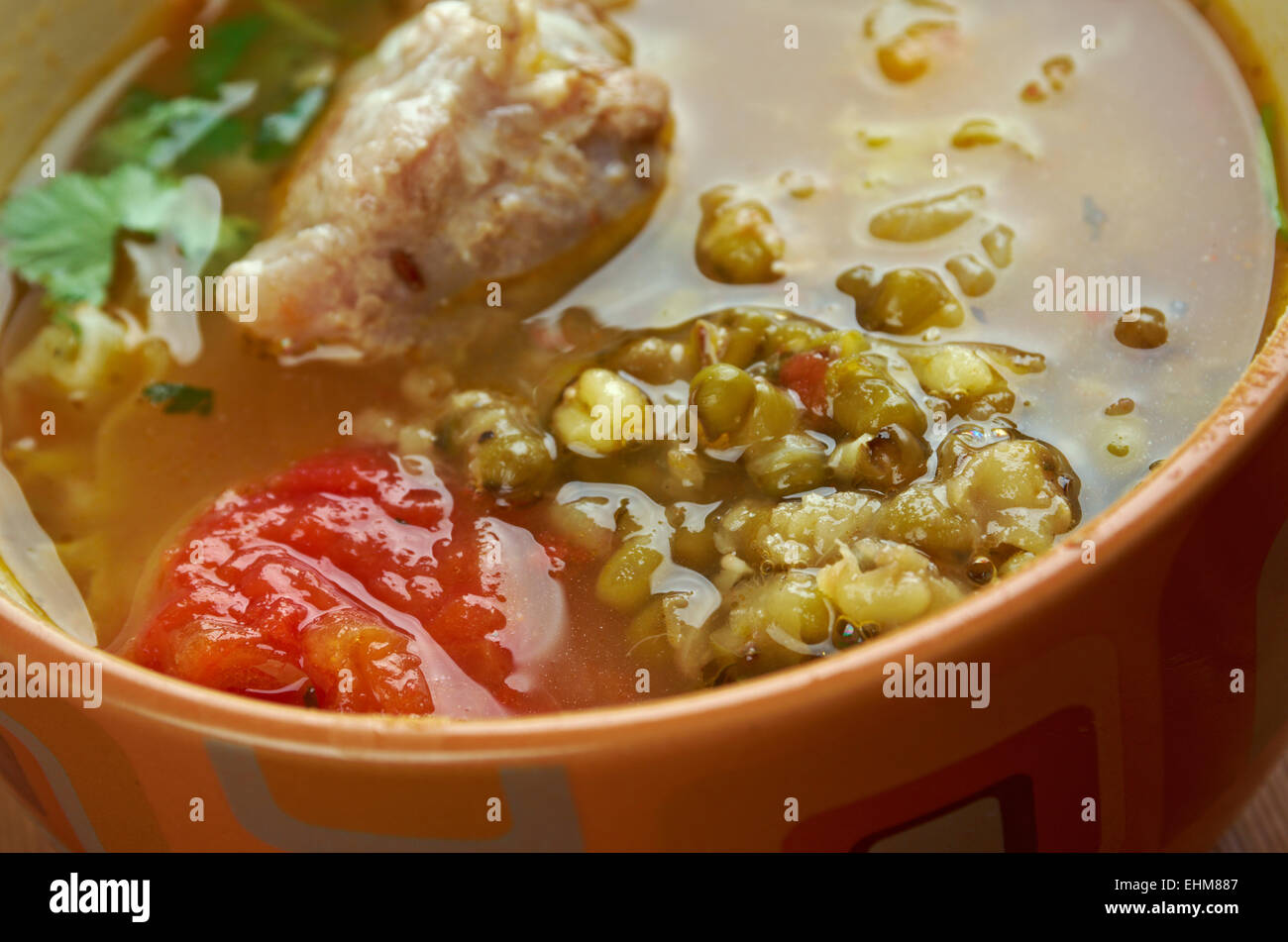 soup shourpa with moong dal .Uzbek cuisine Stock Photo