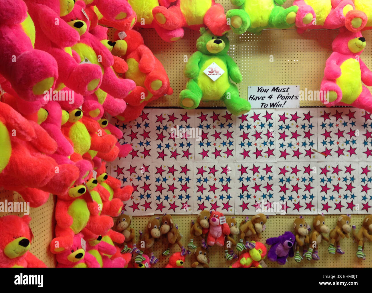 Prize stuffed animals carnival game hires stock photography and images