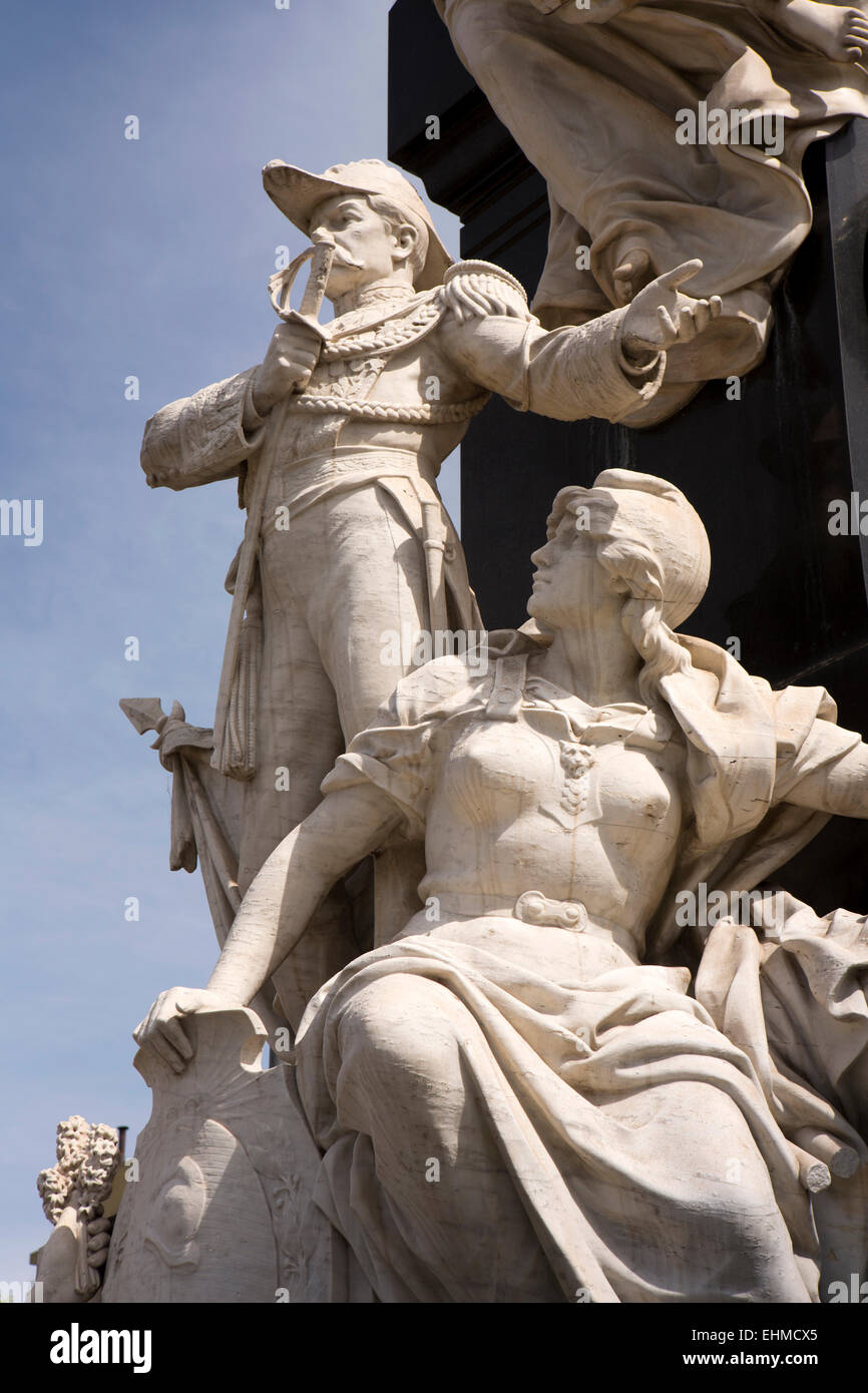 Argentina, Buenos Aires, Recoleta Cemetery, heroic naval sculpture decorating tomb Stock Photo