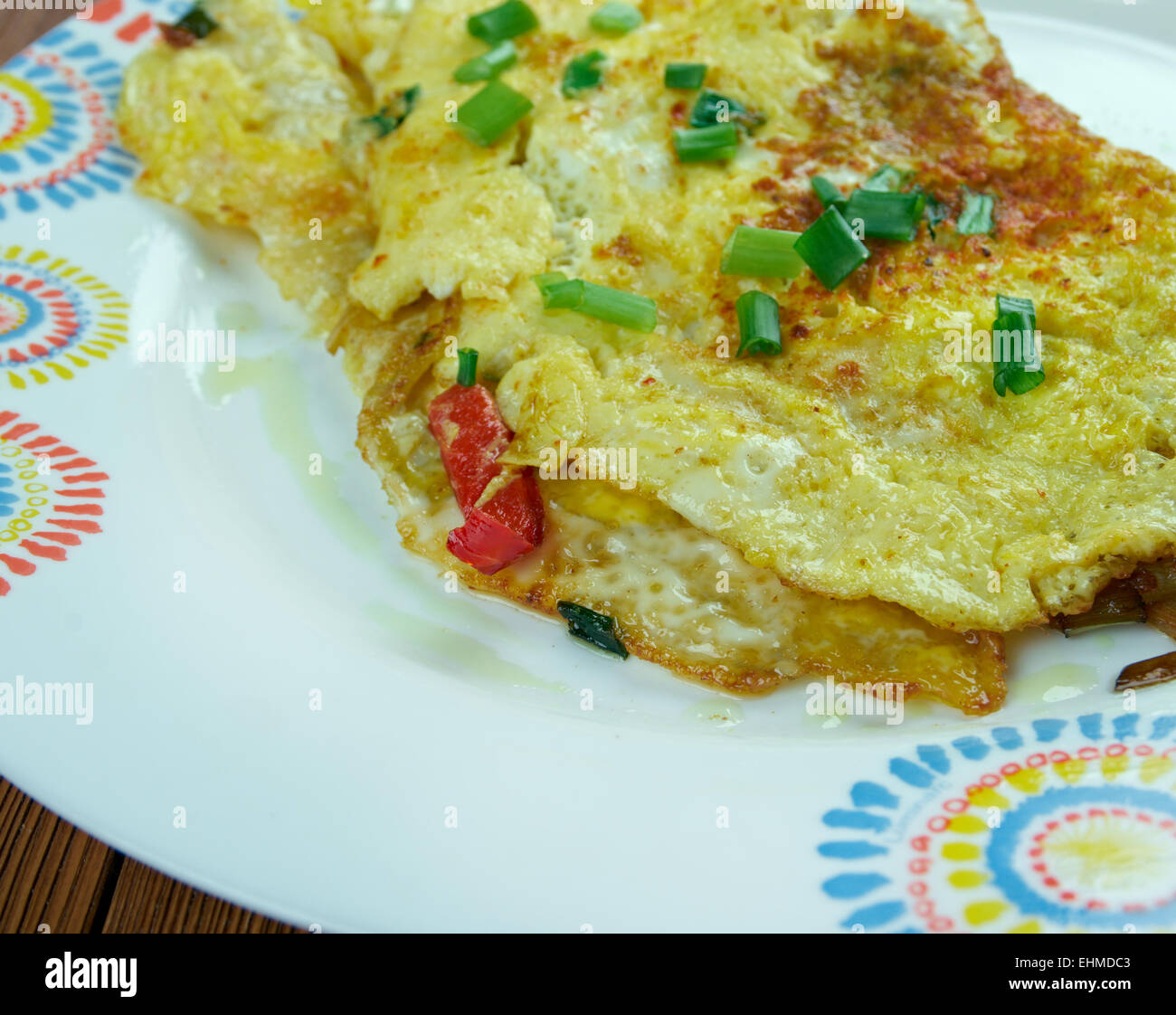 Masala Omelette Indian Style .famous street food of Mumbai Stock Photo ...