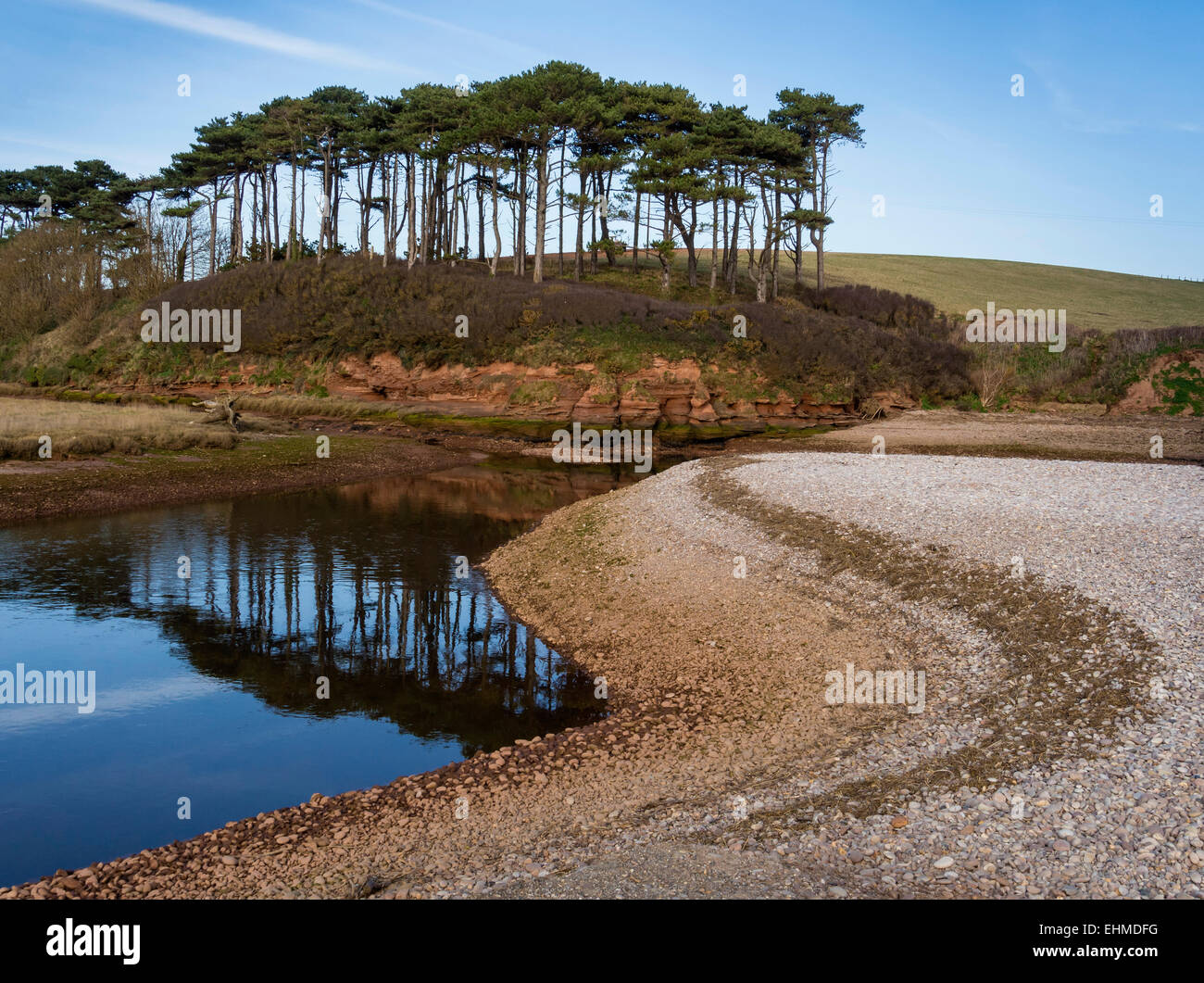 River Otter Estuary,  Budleigh Salterton, East Devon, England, UK Stock Photo