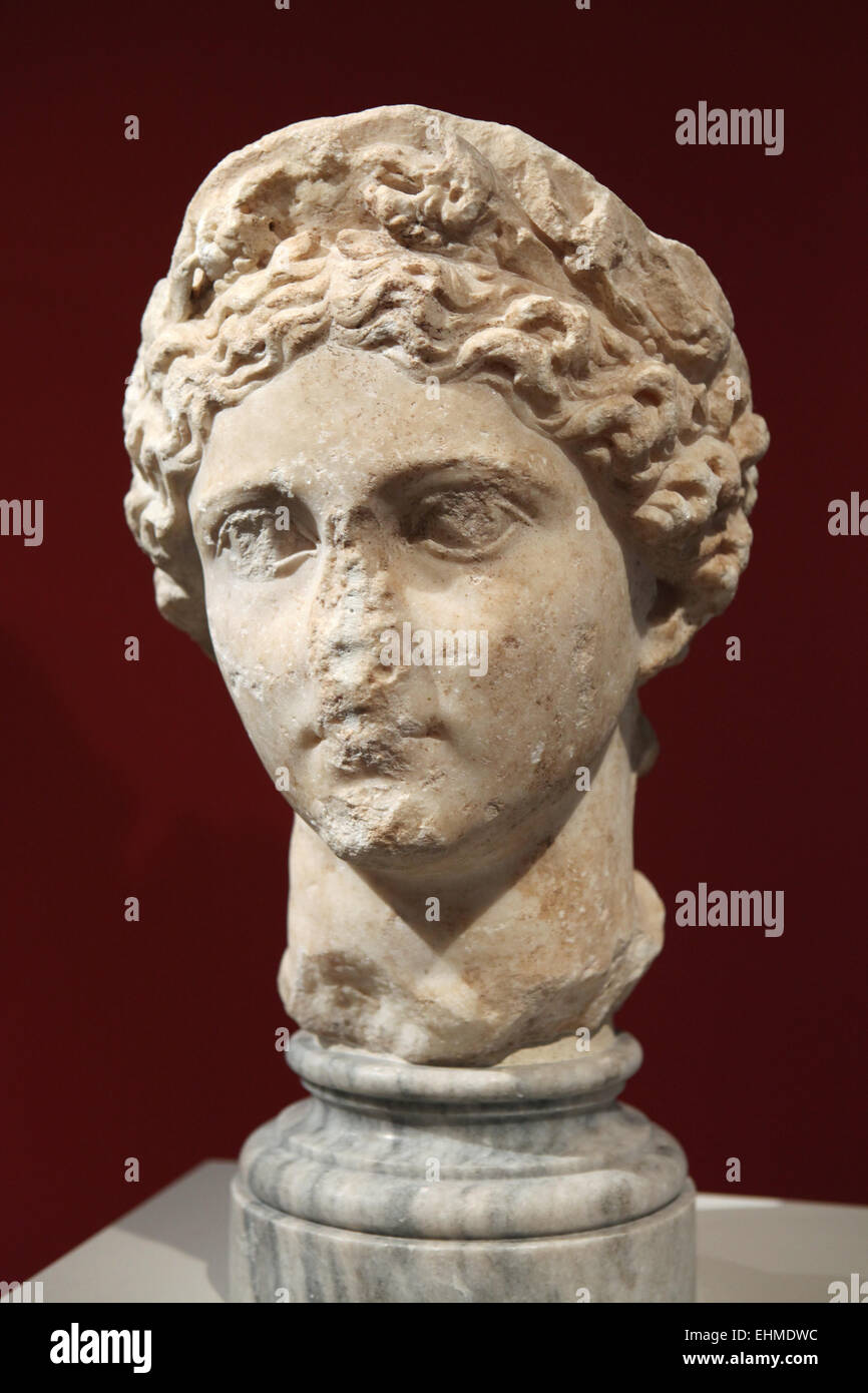 Empress Livia as Ceres. Roman marble bust from 30-50 AD. Altes Museum, Berlin, Germany. Stock Photo