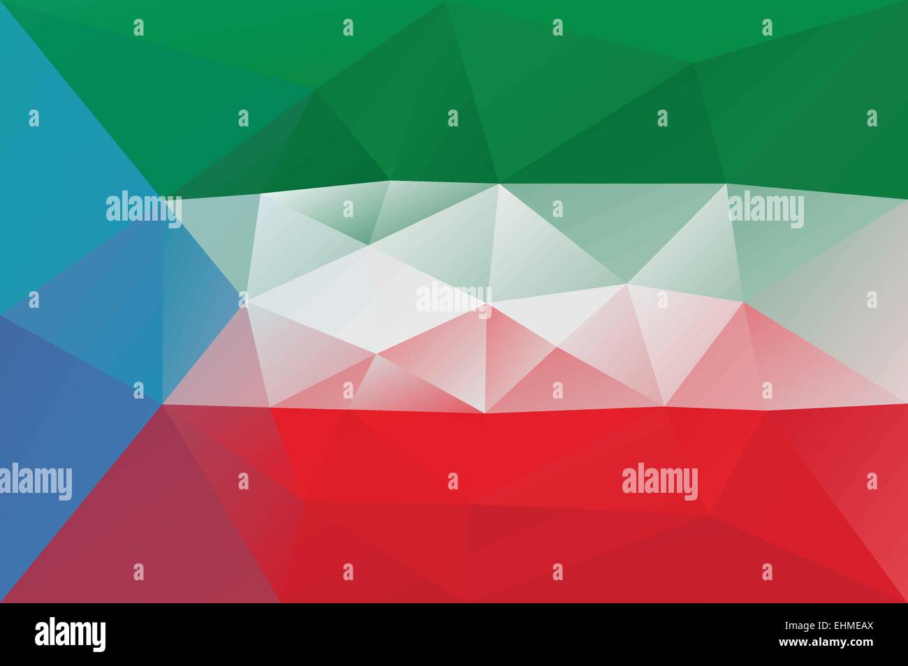 Equatorial Guinea flag - triangular polygonal pattern Stock Vector