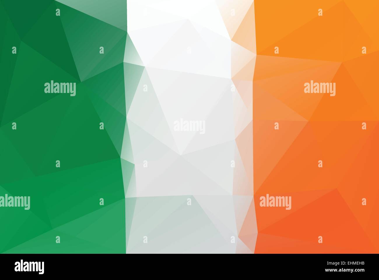 Irish flag - triangular polygonal pattern Stock Vector