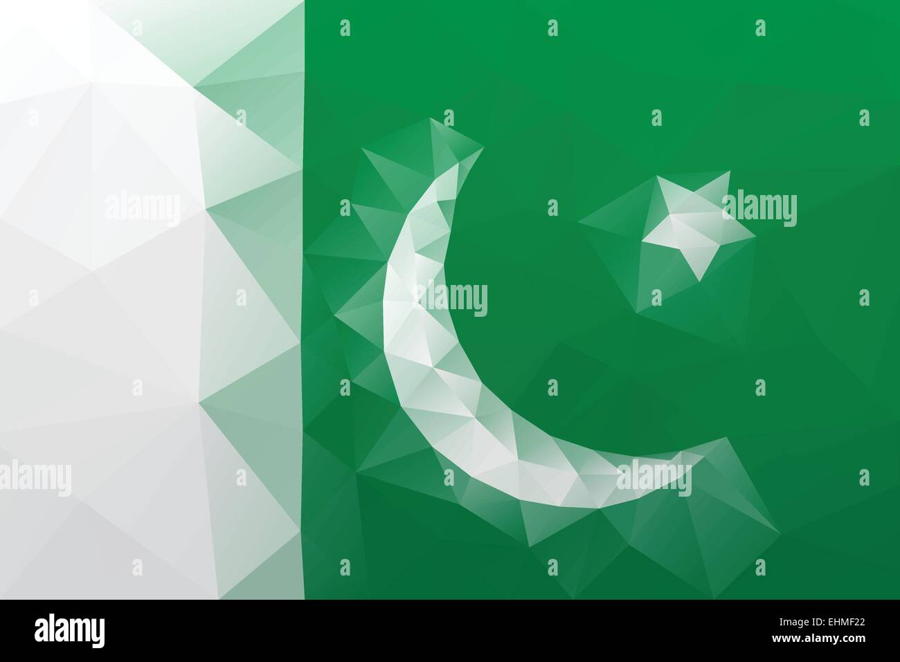 Pakistani flag - triangular polygonal vector pattern Stock Vector
