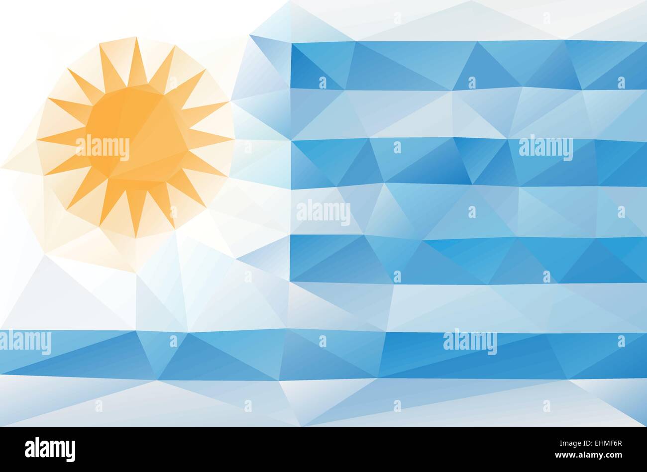 Uruguay flag - triangular polygonal vector pattern Stock Vector